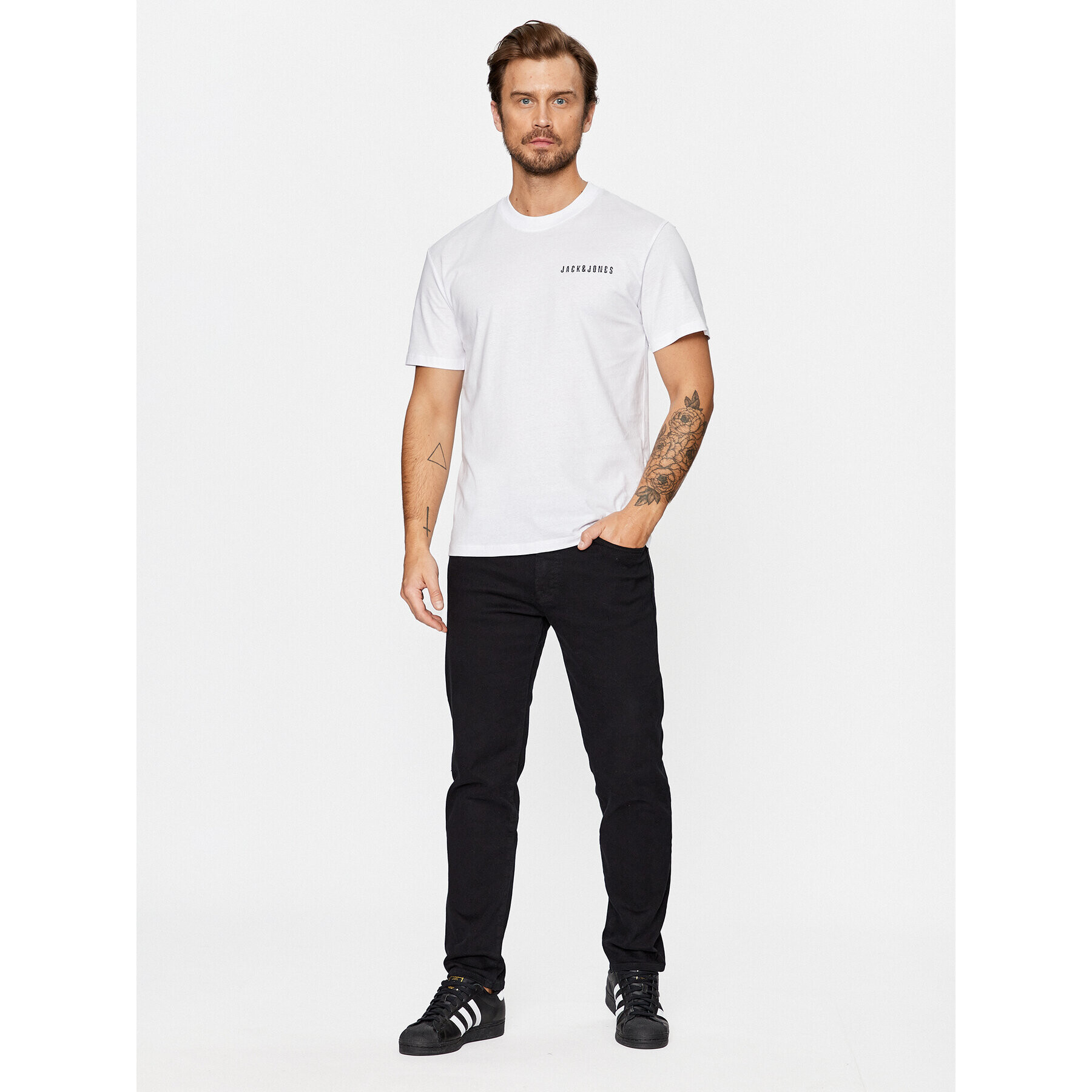 Jack&Jones Tricou 12235135 Alb Relaxed Fit - Pled.ro