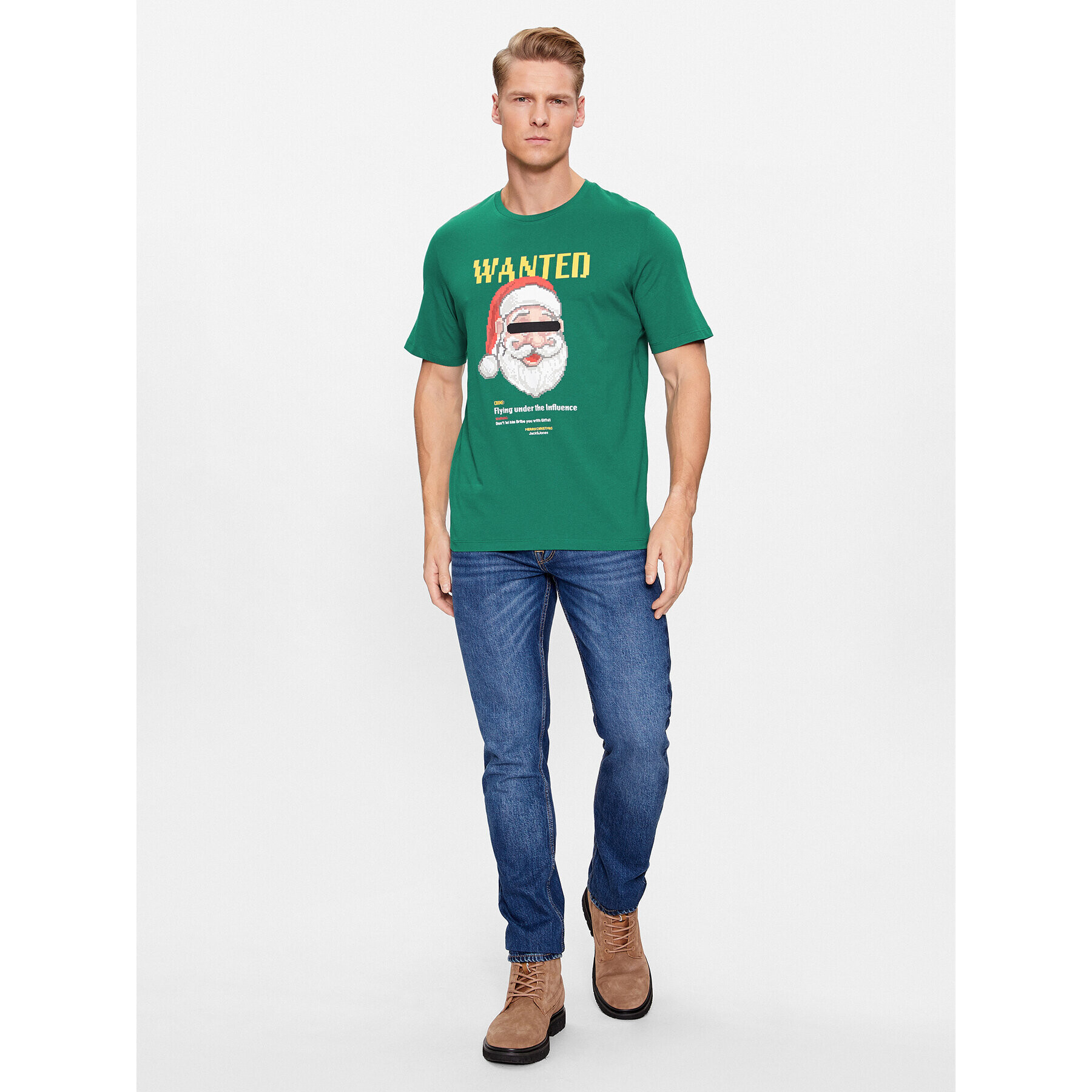 Jack&Jones Tricou 12246605 Verde Standard Fit - Pled.ro