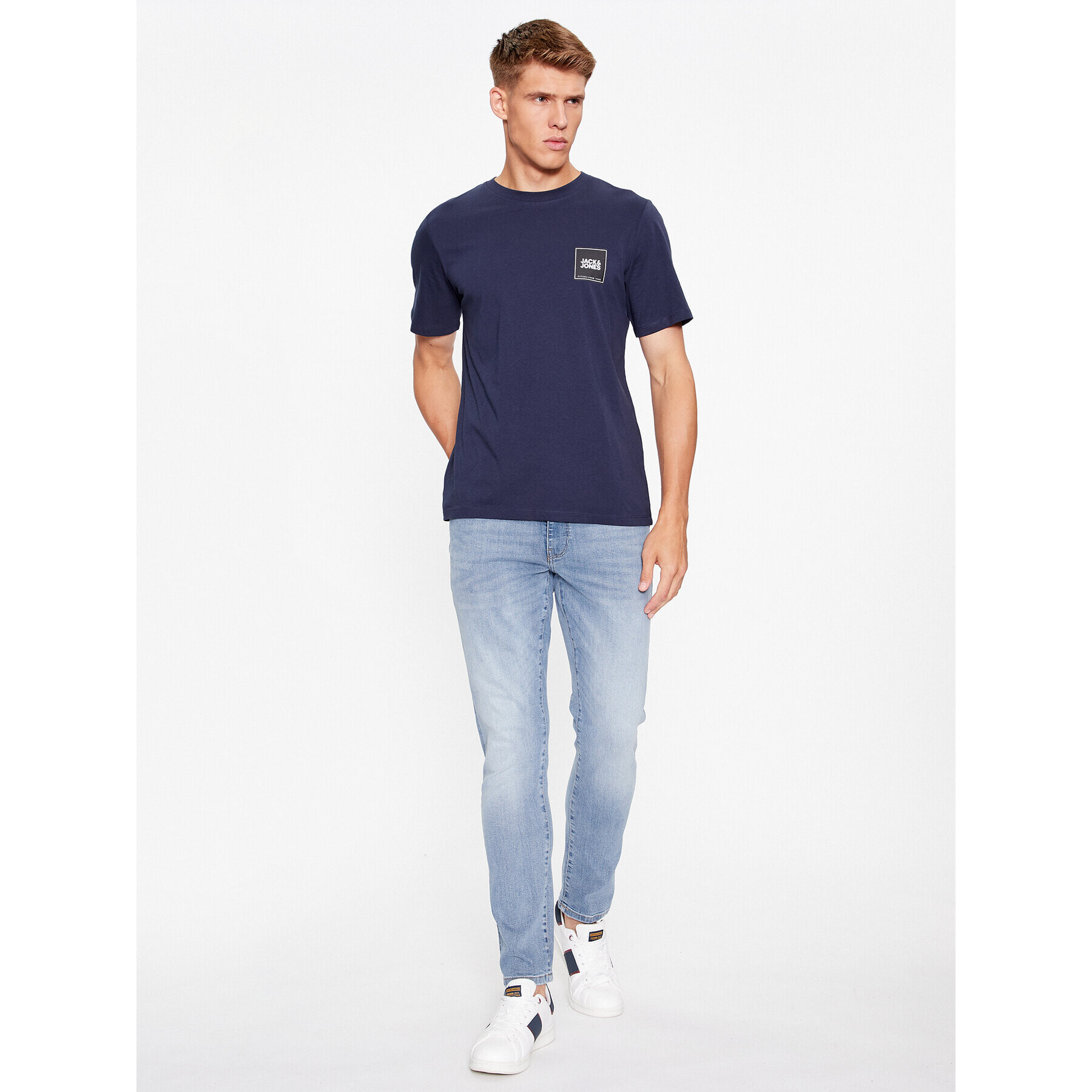 Jack&Jones Tricou 12252004 Bleumarin Regular Fit - Pled.ro