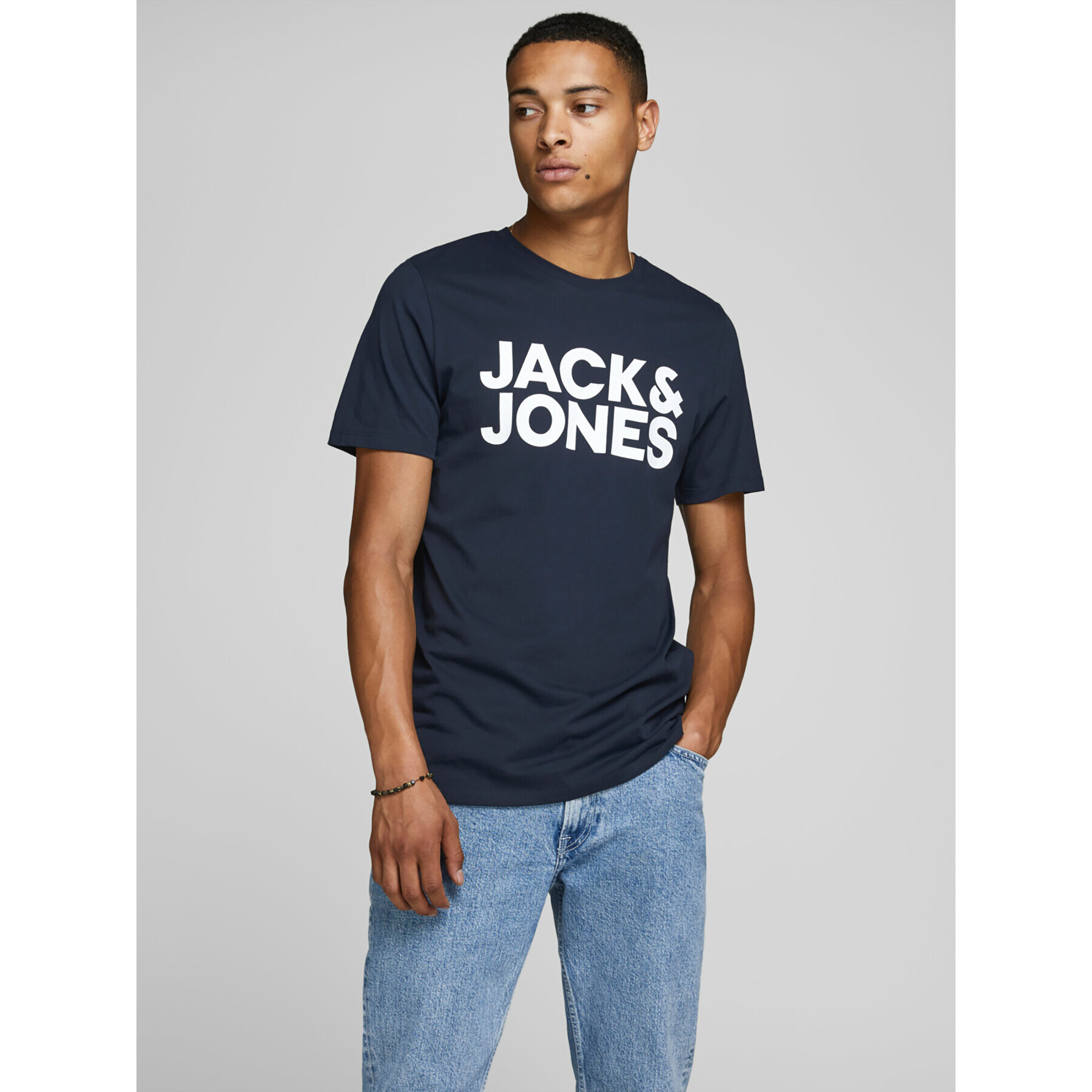 Jack&Jones Tricou Corp 12151955 Bleumarin Slim Fit - Pled.ro