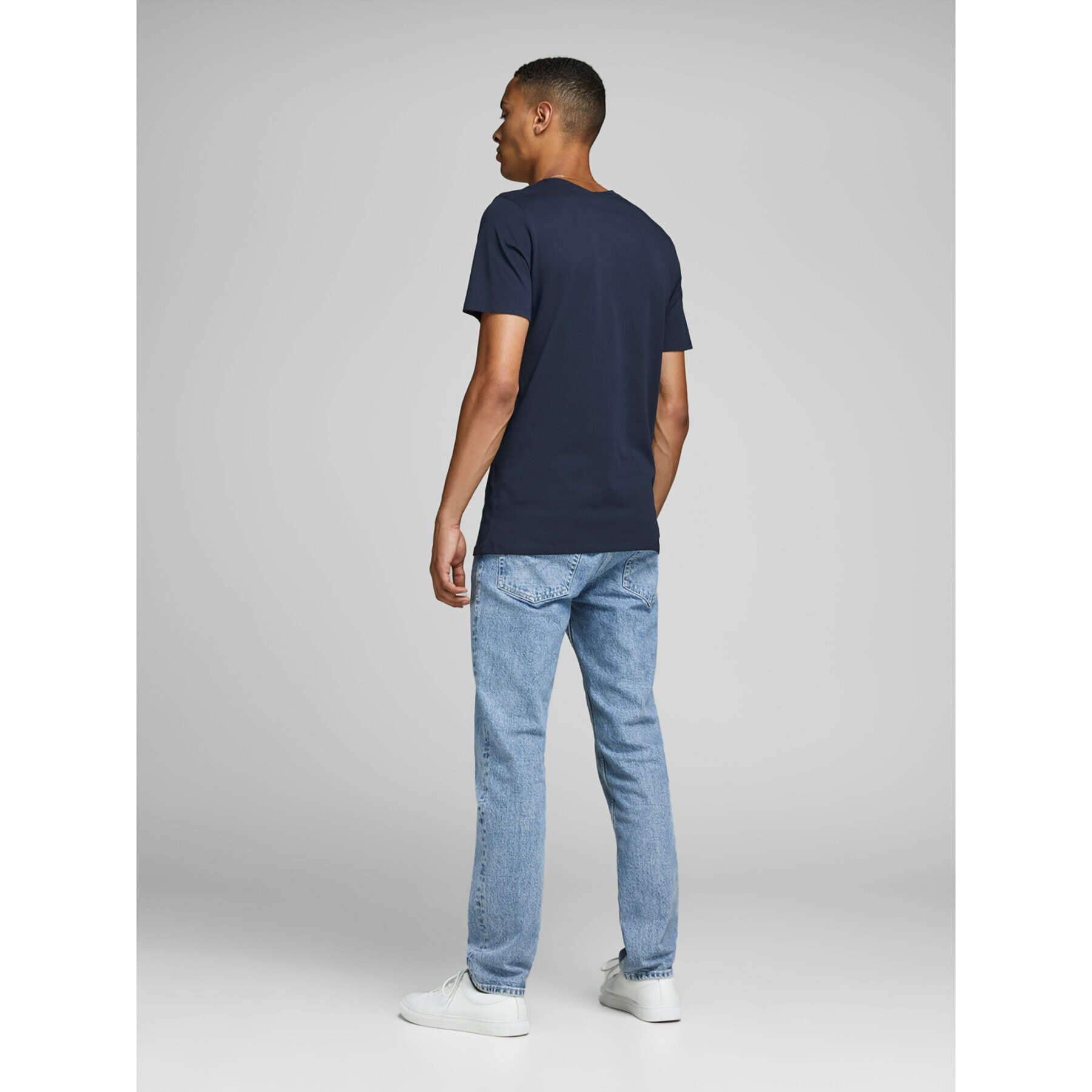 Jack&Jones Tricou Corp 12151955 Bleumarin Slim Fit - Pled.ro