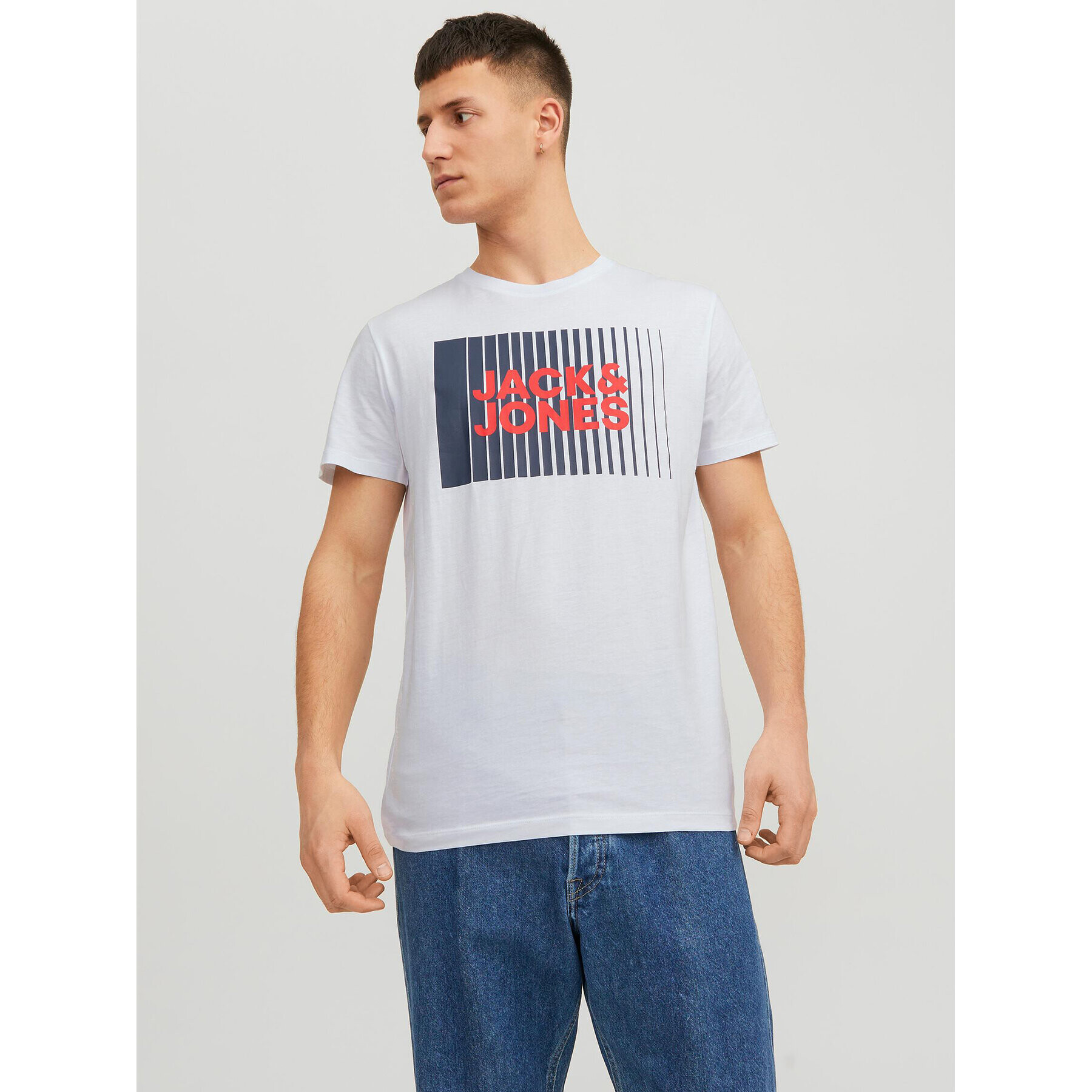 Jack&Jones Tricou Corp 12233999 Alb Standard Fit - Pled.ro