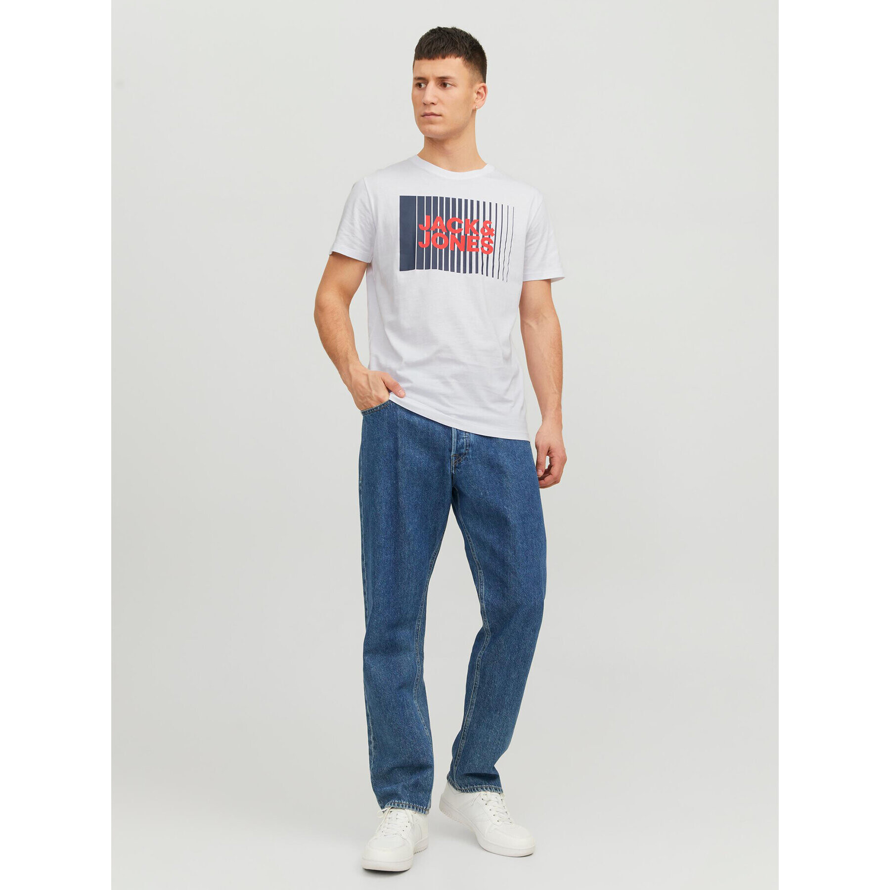 Jack&Jones Tricou Corp 12233999 Alb Standard Fit - Pled.ro