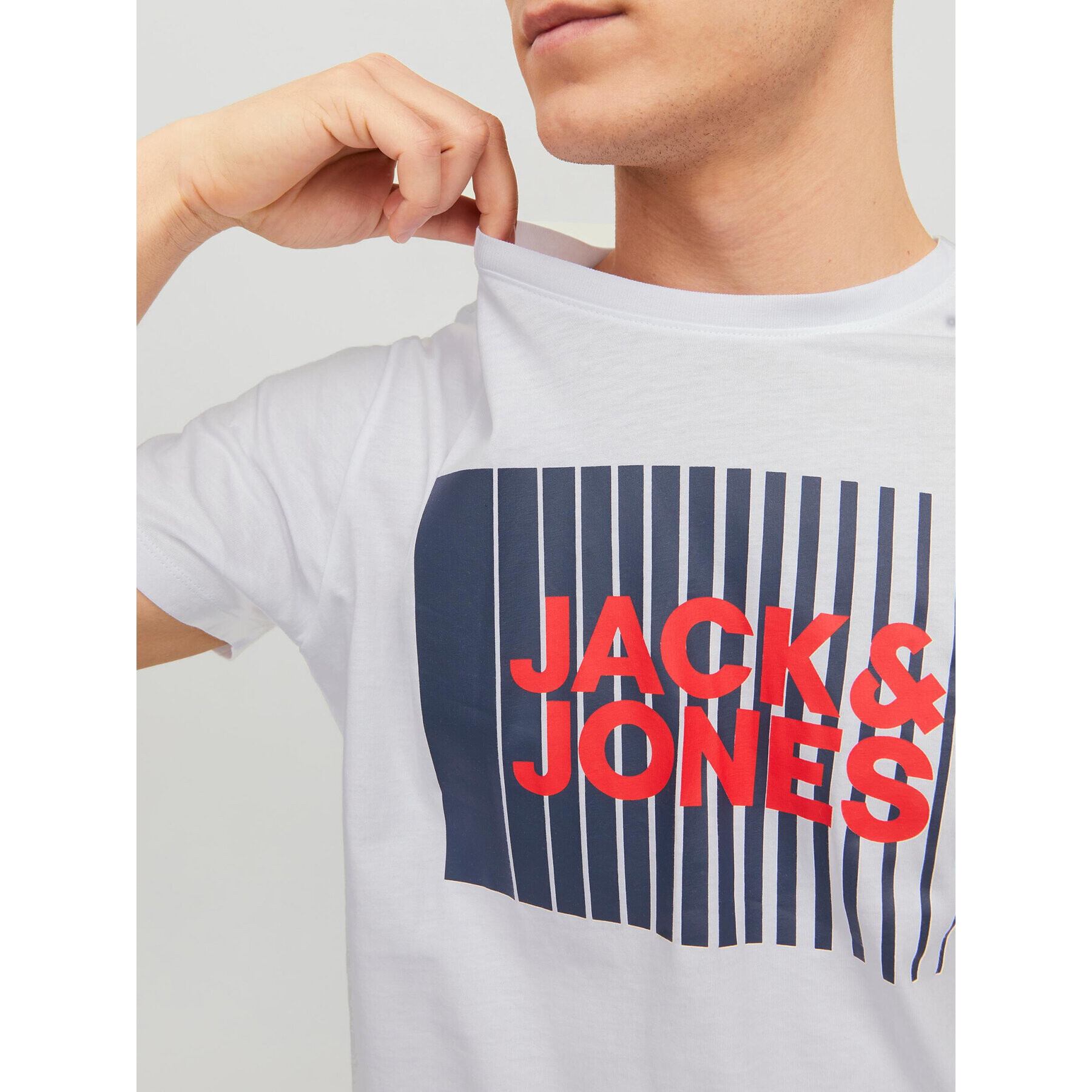 Jack&Jones Tricou Corp 12233999 Alb Standard Fit - Pled.ro