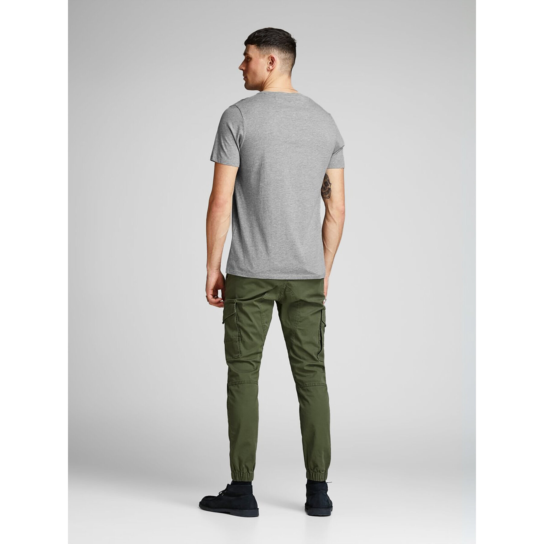 Jack&Jones Tricou Corp Logo 12137126 Gri Slim Fit - Pled.ro