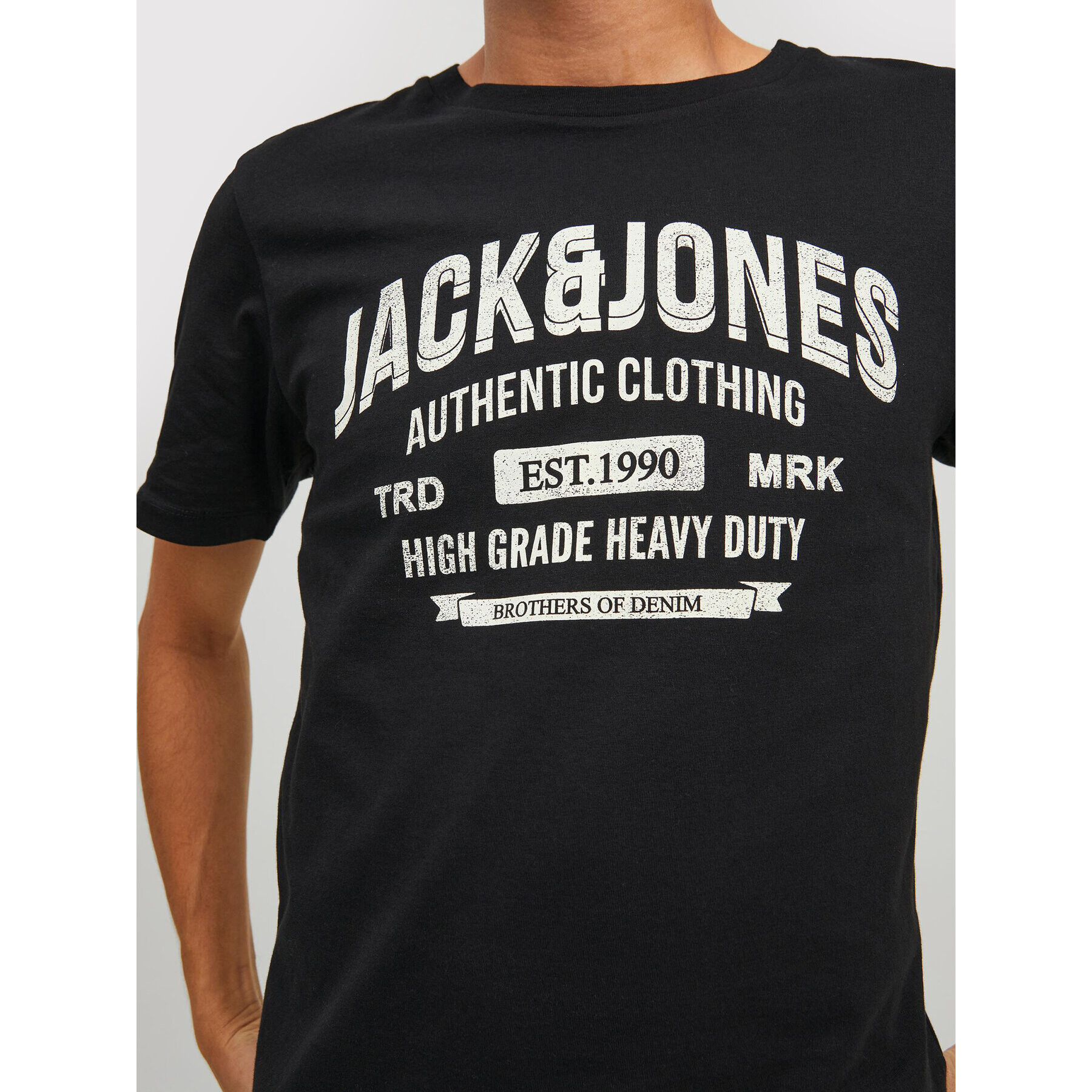 Jack&Jones Tricou Jeans 12210949 Negru Regular Fit - Pled.ro