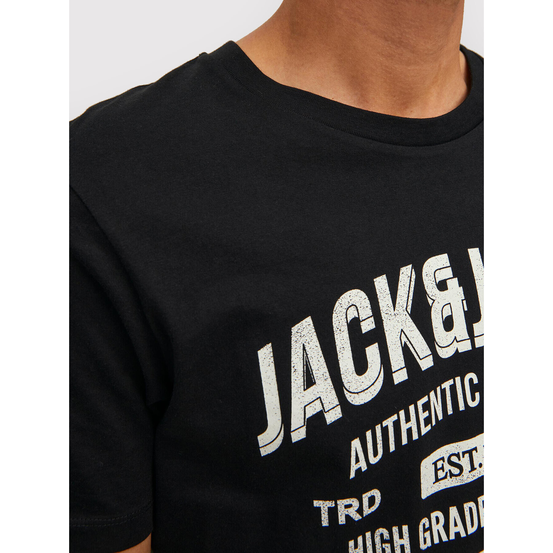 Jack&Jones Tricou Jeans 12210949 Negru Regular Fit - Pled.ro