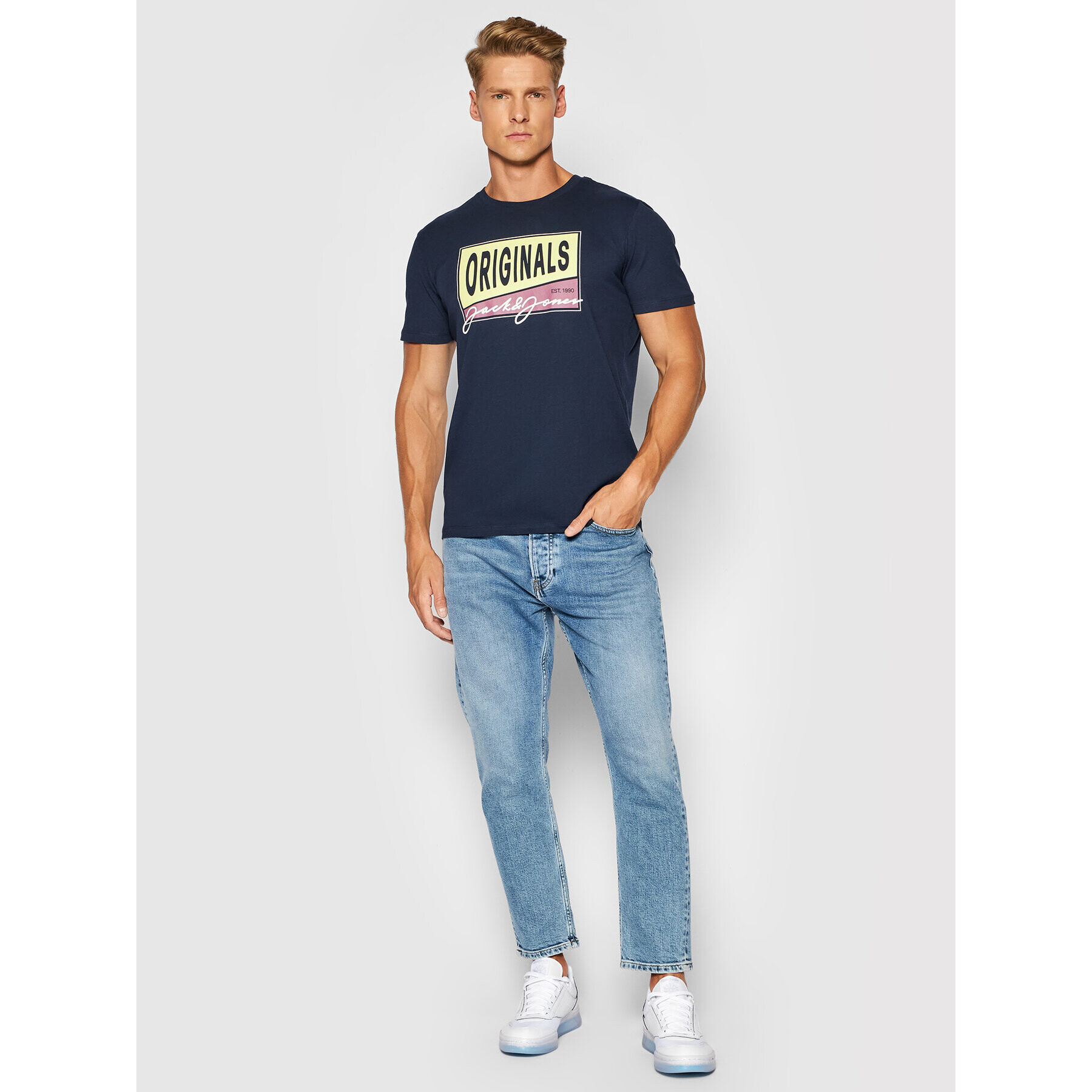 Jack&Jones Tricou Mason 12193852 Bleumarin Standard Fit - Pled.ro