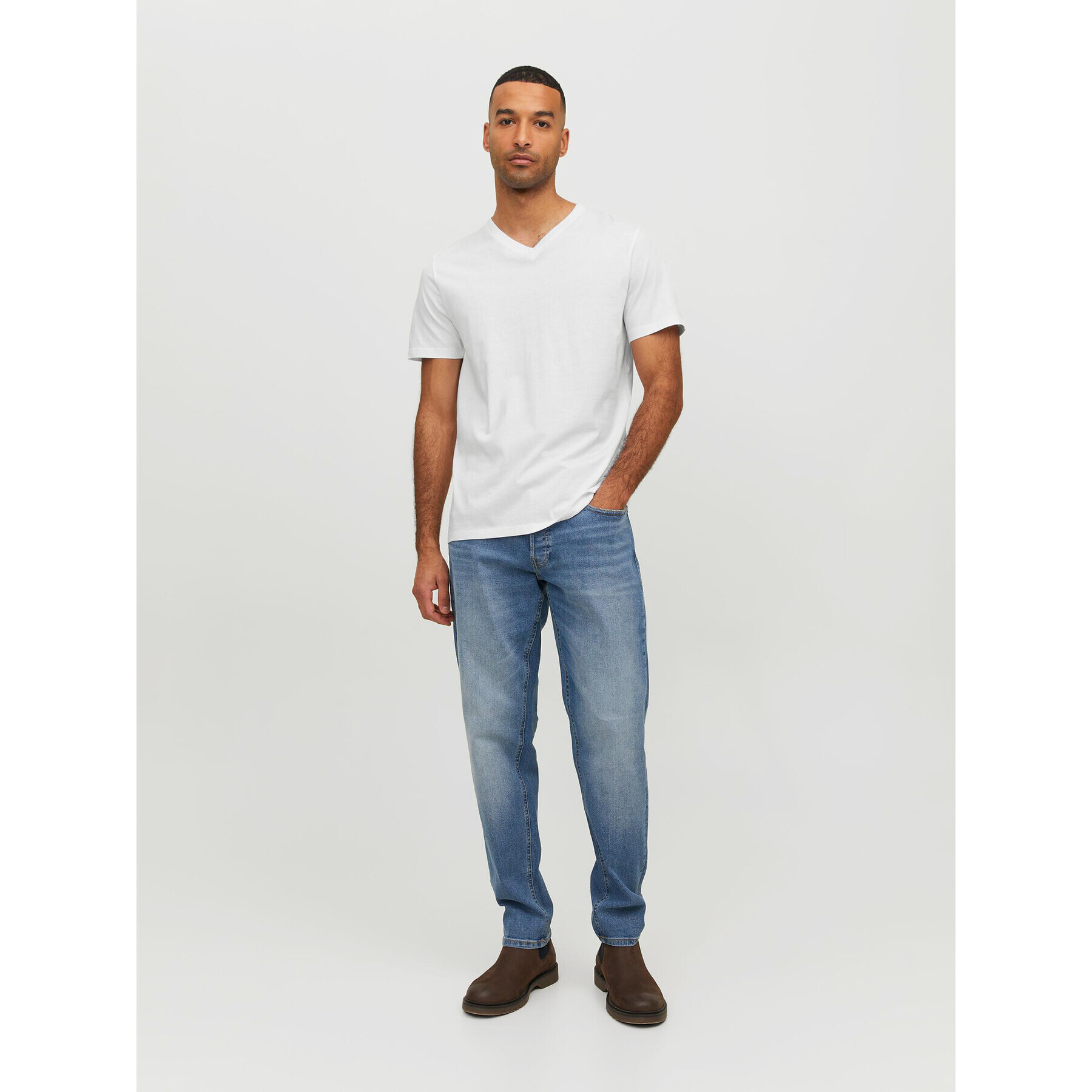 Jack&Jones Tricou Organic 12156102 Alb Standard Fit - Pled.ro