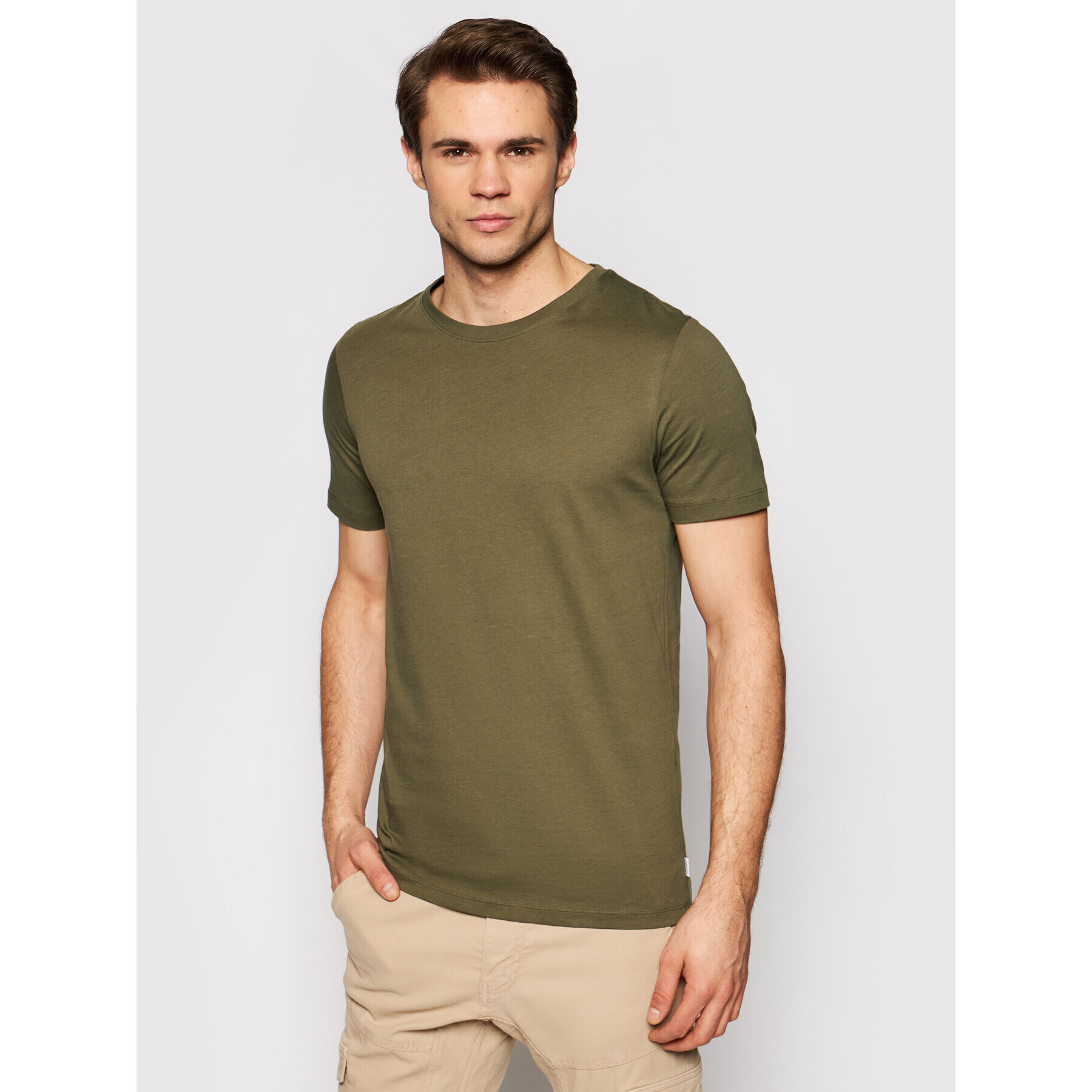 Jack&Jones Tricou Orrganic Basic 12156101 Verde Slim Fit - Pled.ro