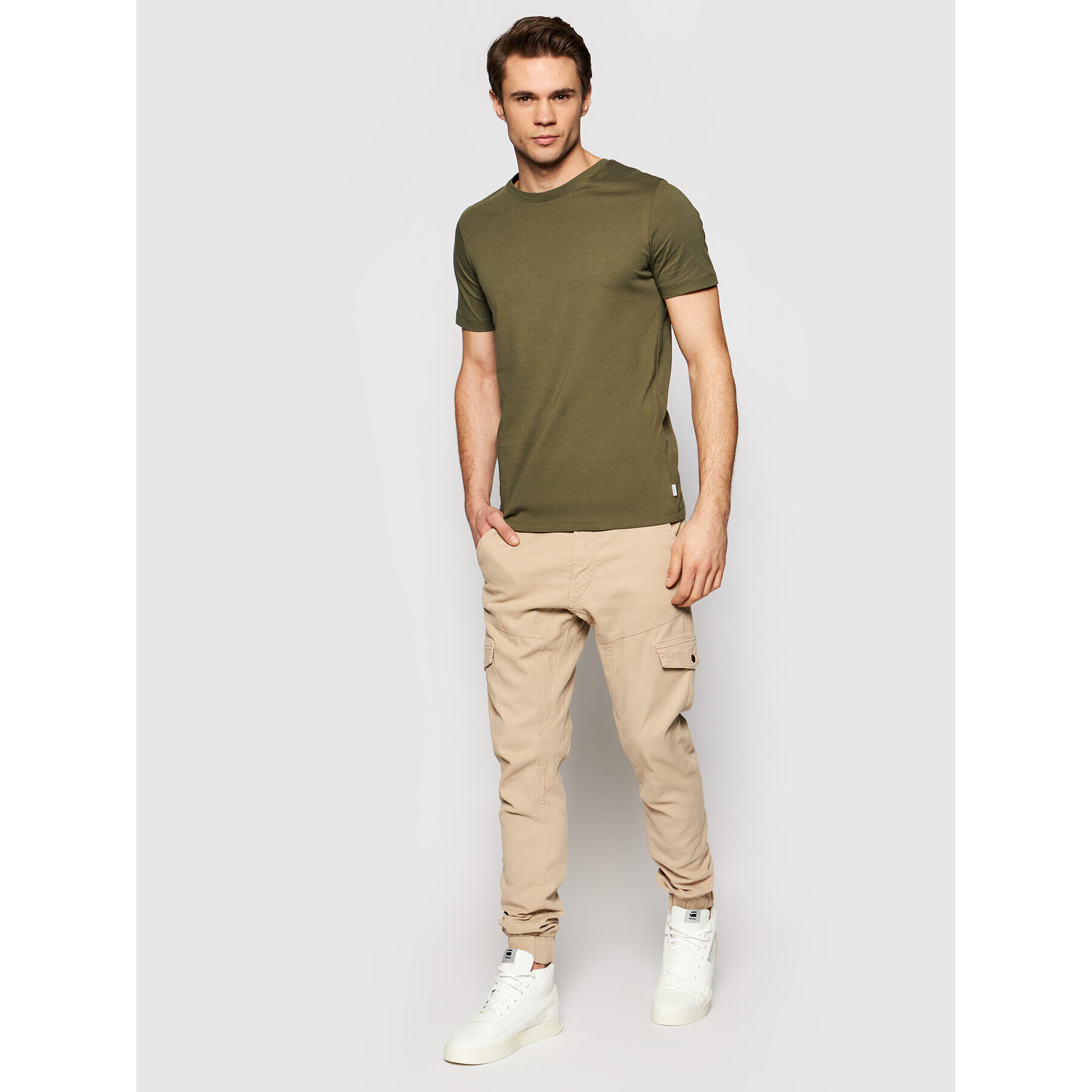 Jack&Jones Tricou Orrganic Basic 12156101 Verde Slim Fit - Pled.ro