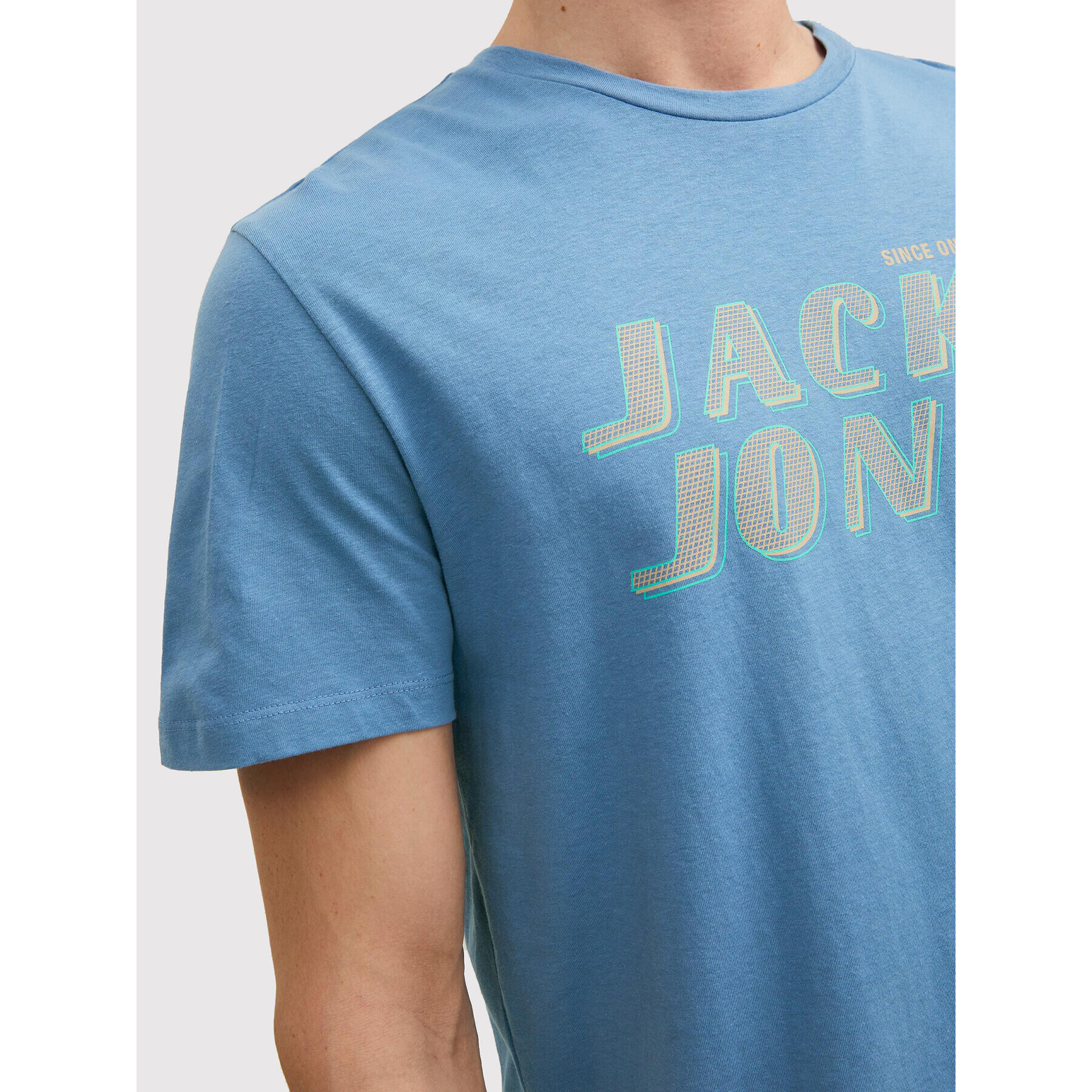 Jack&Jones Tricou Phil 12213764 Albastru Regular Fit - Pled.ro