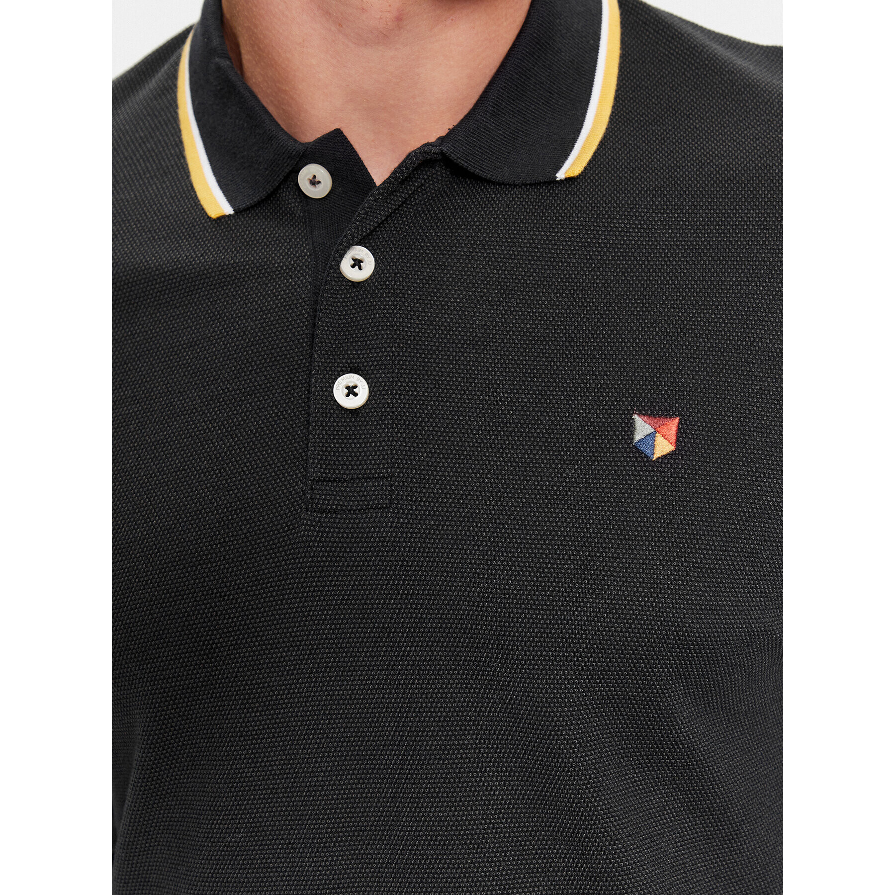 Jack&Jones Tricou polo 12174038 Negru Regular Fit - Pled.ro