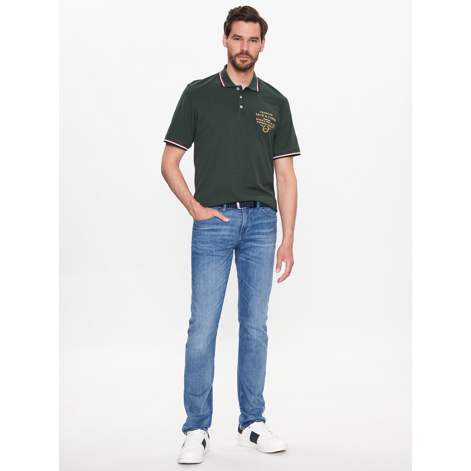 Jack&Jones Tricou polo Lucas 12236306 Verde Regular Fit - Pled.ro