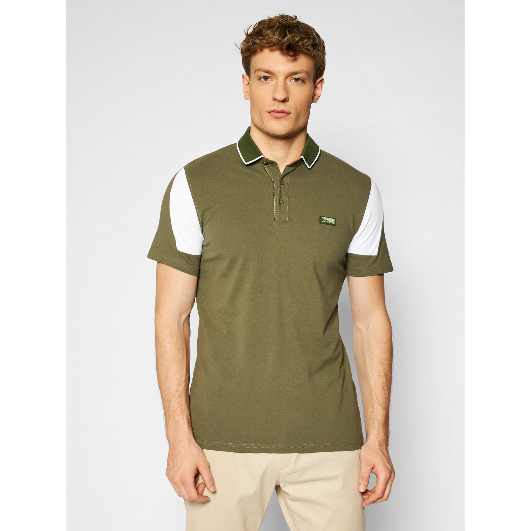 Jack&Jones Tricou polo Charming 12185070 Verde Slim Fit - Pled.ro