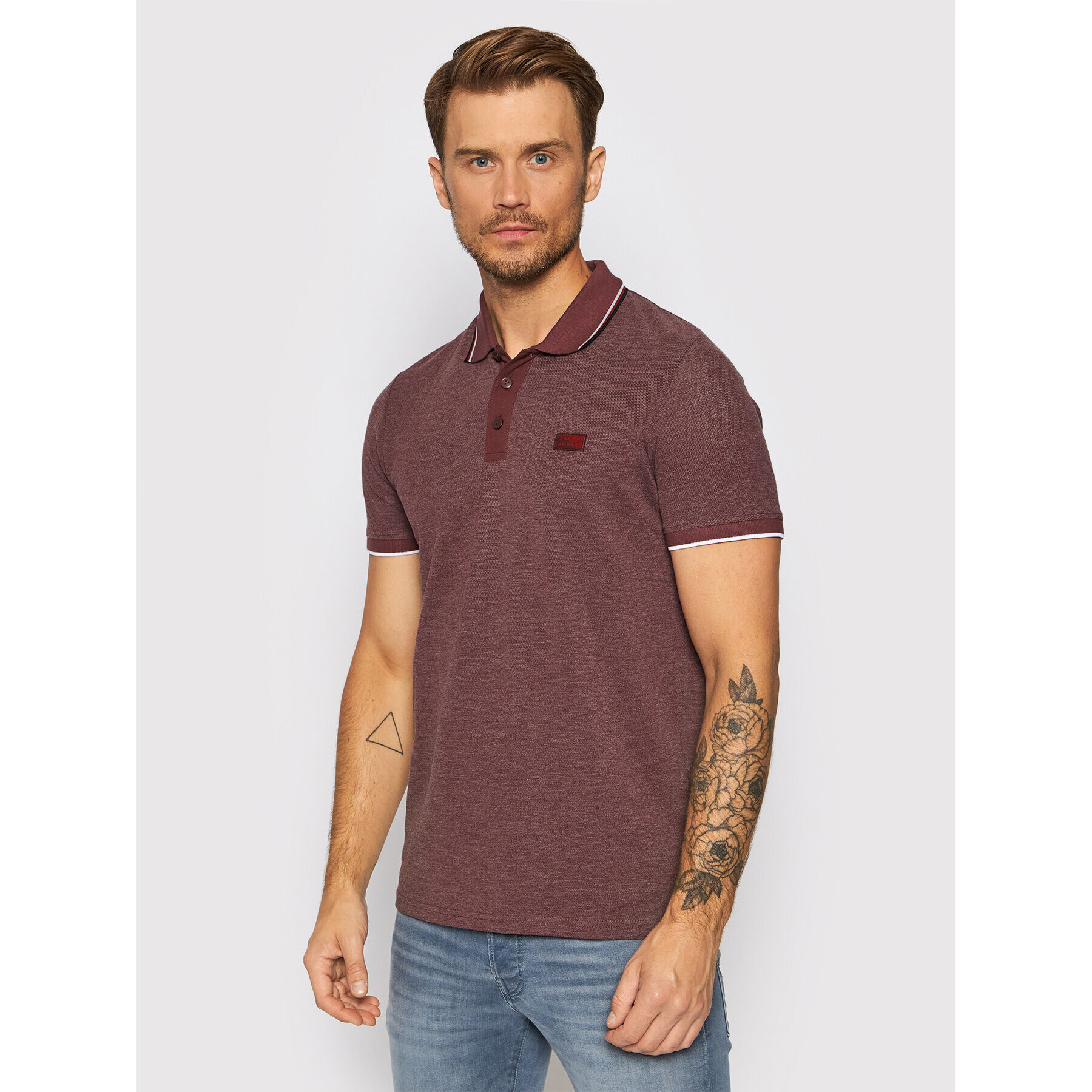 Jack&Jones Tricou polo Charming 12187924 Vișiniu Regular Fit - Pled.ro