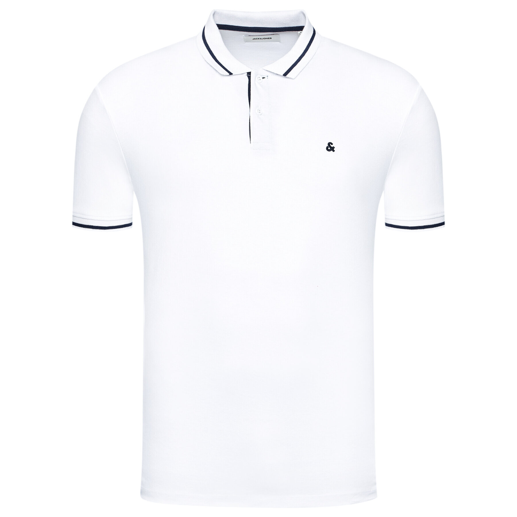 Jack&Jones Tricou polo Jersey 12180891 Alb Regular Fit - Pled.ro