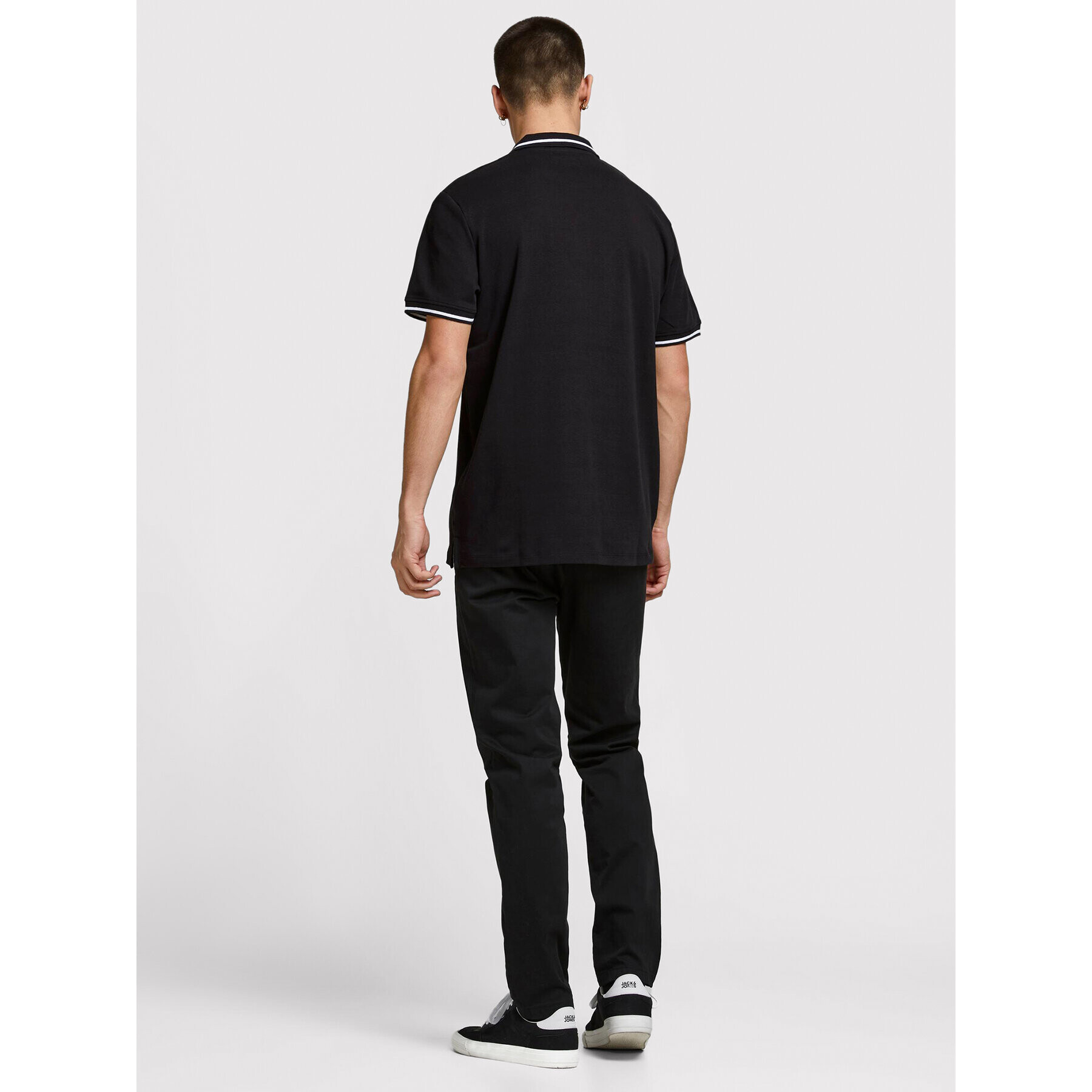 Jack&Jones Tricou polo Jersey 12180891 Negru Regular Fit - Pled.ro