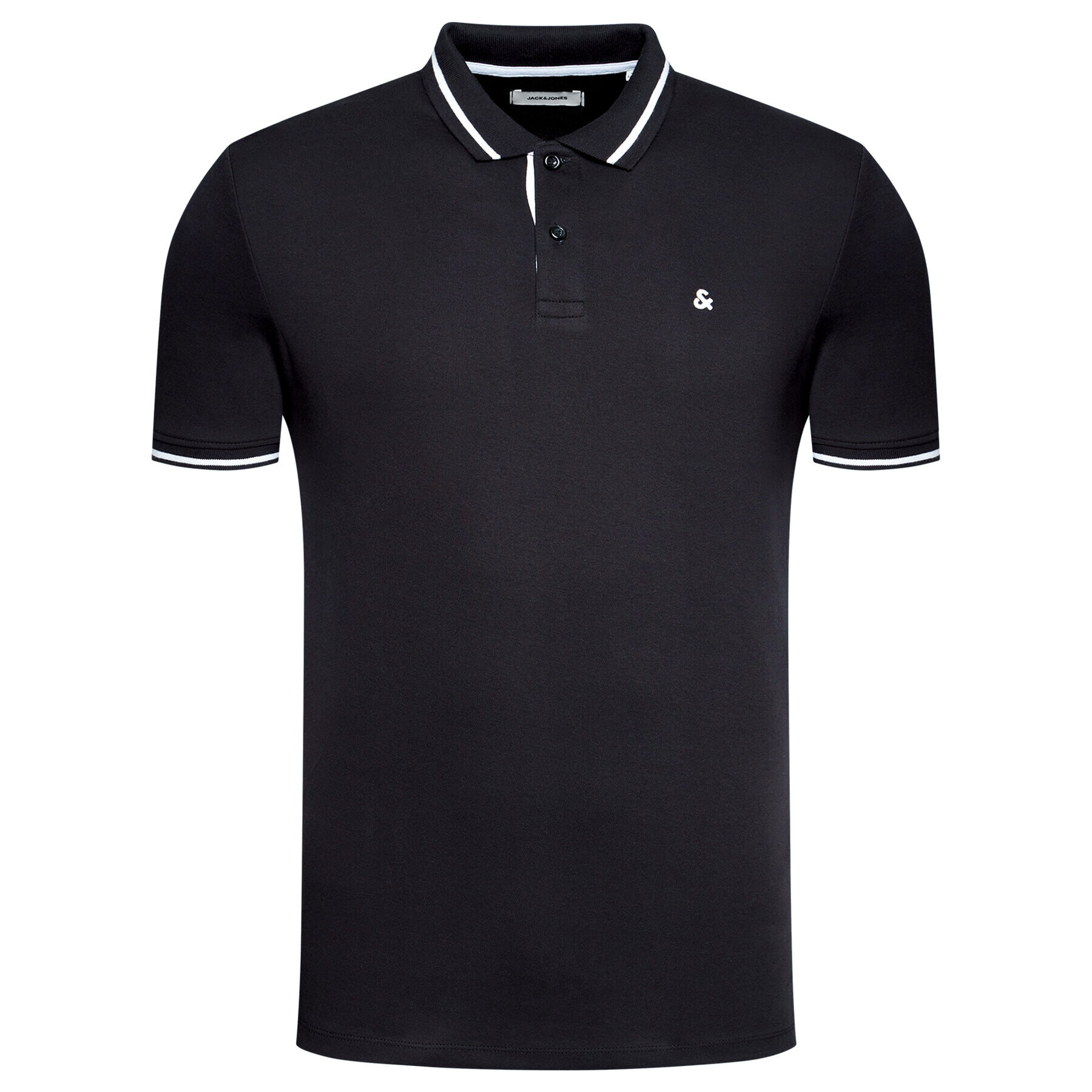 Jack&Jones Tricou polo Jersey 12180891 Negru Regular Fit - Pled.ro