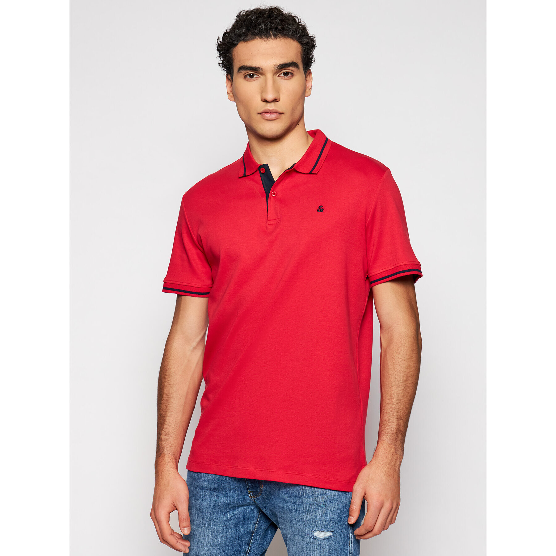 Jack&Jones Tricou polo Jersey 12180891 Roșu Regular Fit - Pled.ro