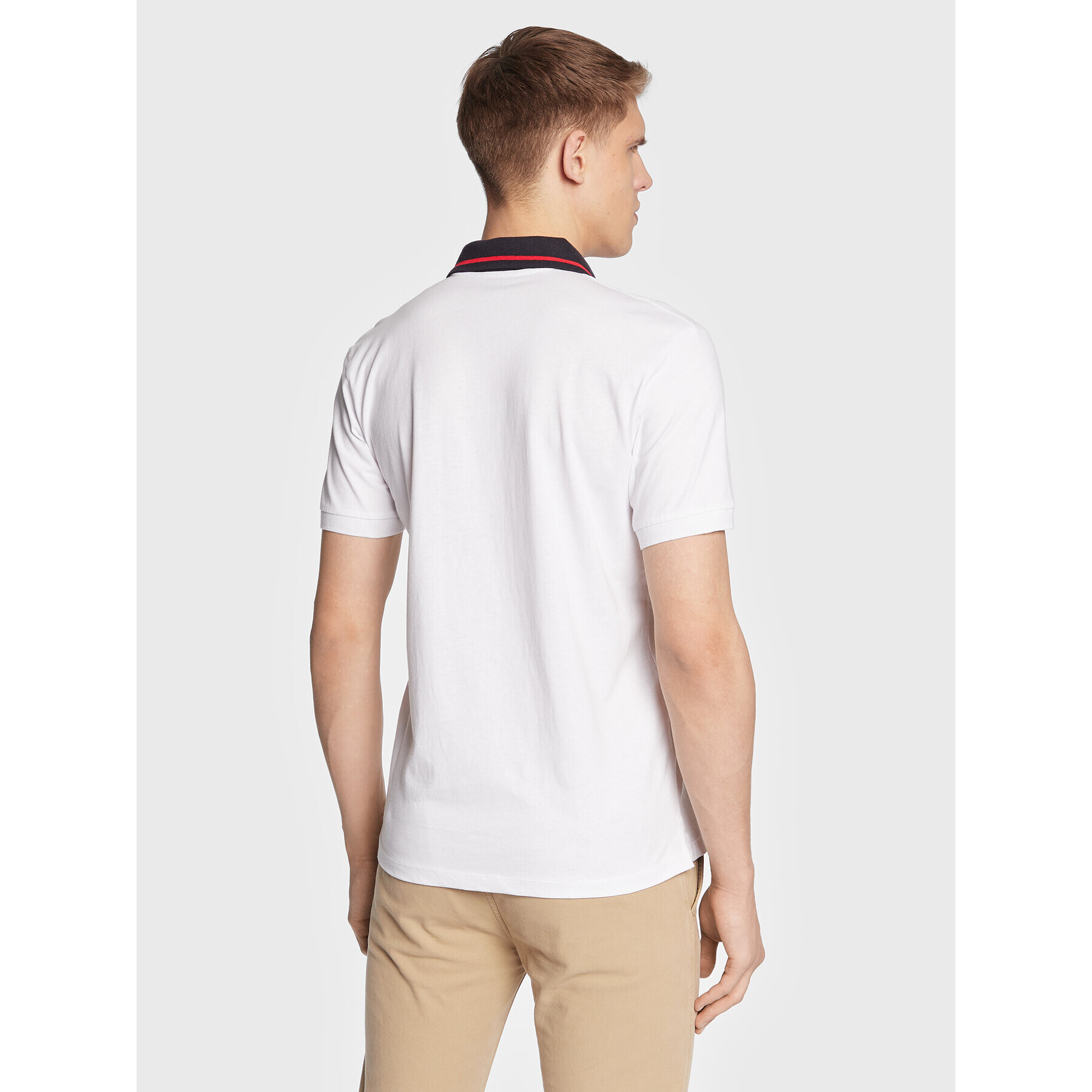 Jack&Jones Tricou polo Joe 12221190 Alb Regular Fit - Pled.ro