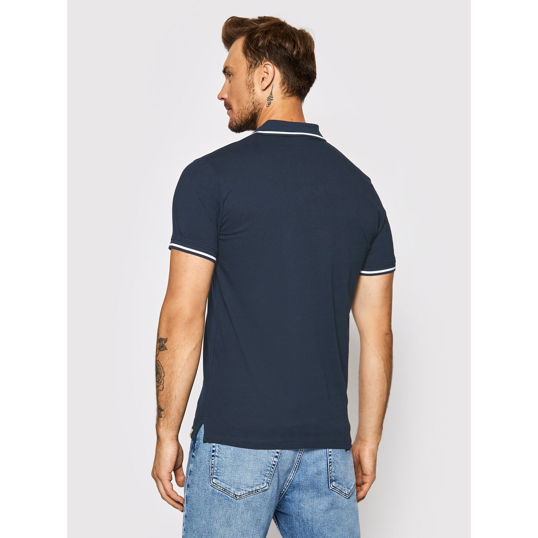 Jack&Jones Tricou polo Tons 12186778 Bleumarin Regular Fit - Pled.ro