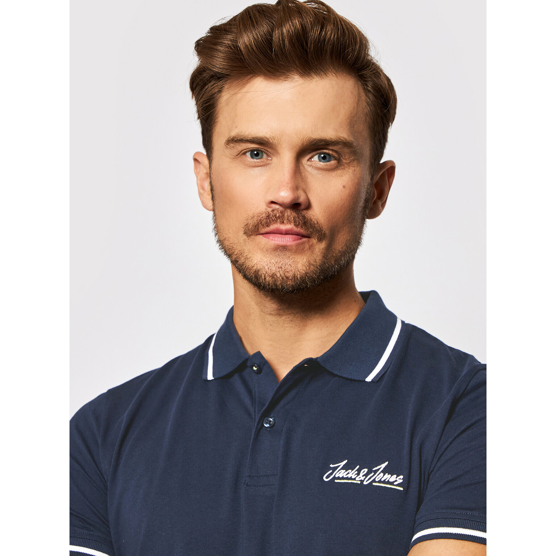 Jack&Jones Tricou polo Tons 12186778 Bleumarin Regular Fit - Pled.ro