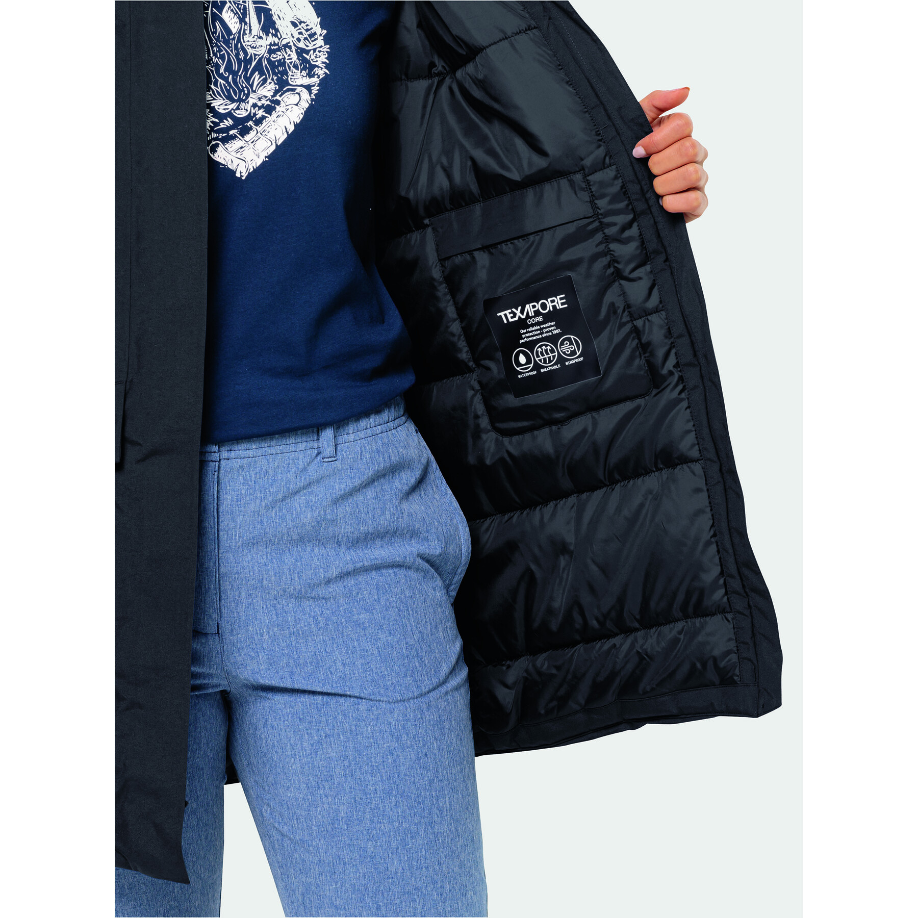 Jack Wolfskin Geacă de iarnă Tempelhof Coat 1116151 Negru Regular Fit - Pled.ro