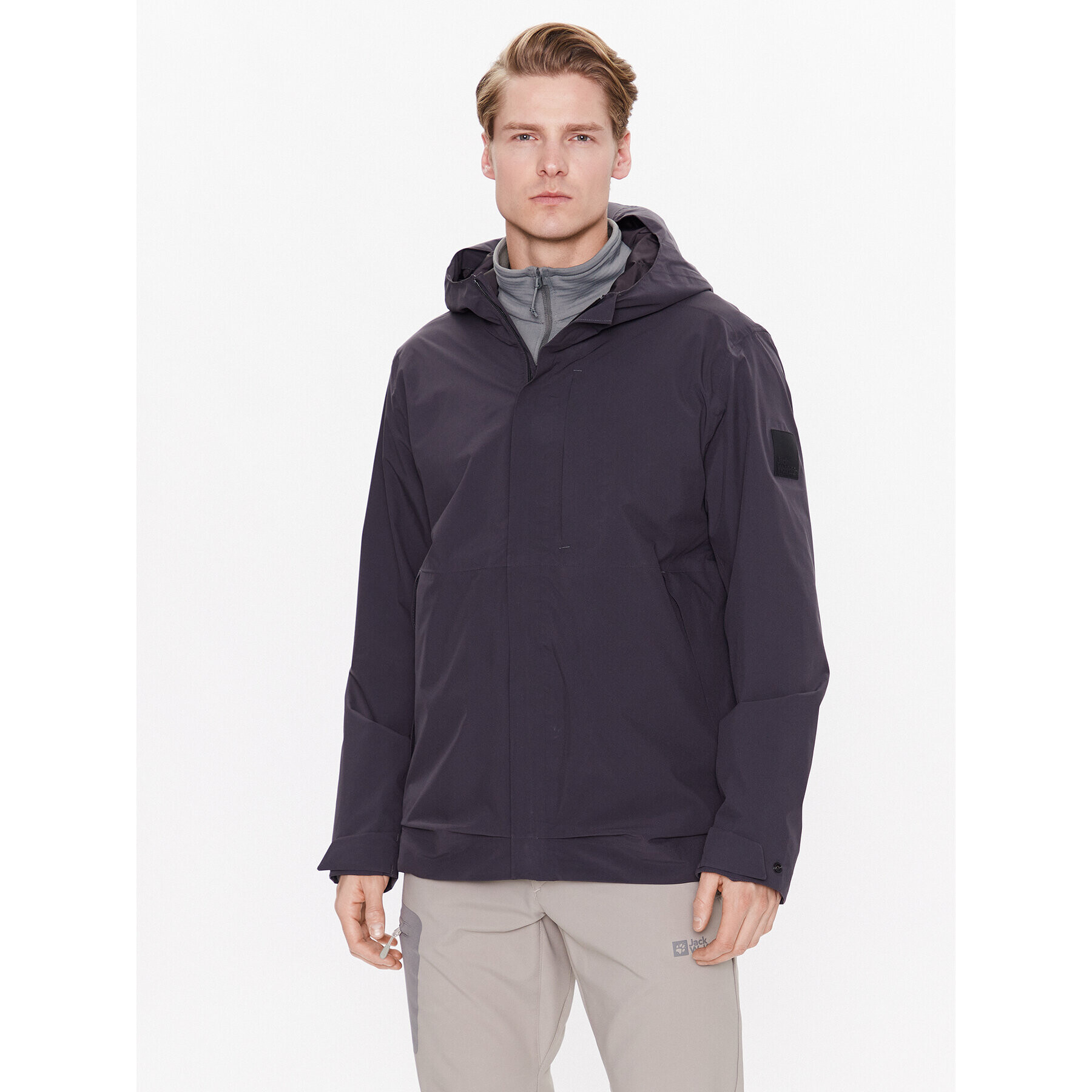 Jack Wolfskin Geacă de ploaie Goldgewann 1115761 Gri Regular Fit - Pled.ro