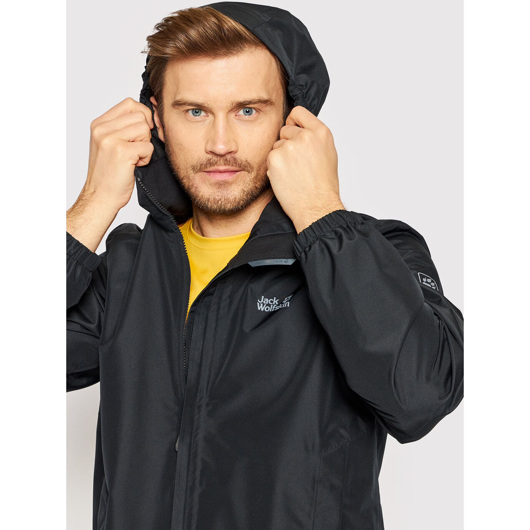 Jack Wolfskin Geacă de ploaie Stormy Point 1111141 Negru Regular Fit - Pled.ro