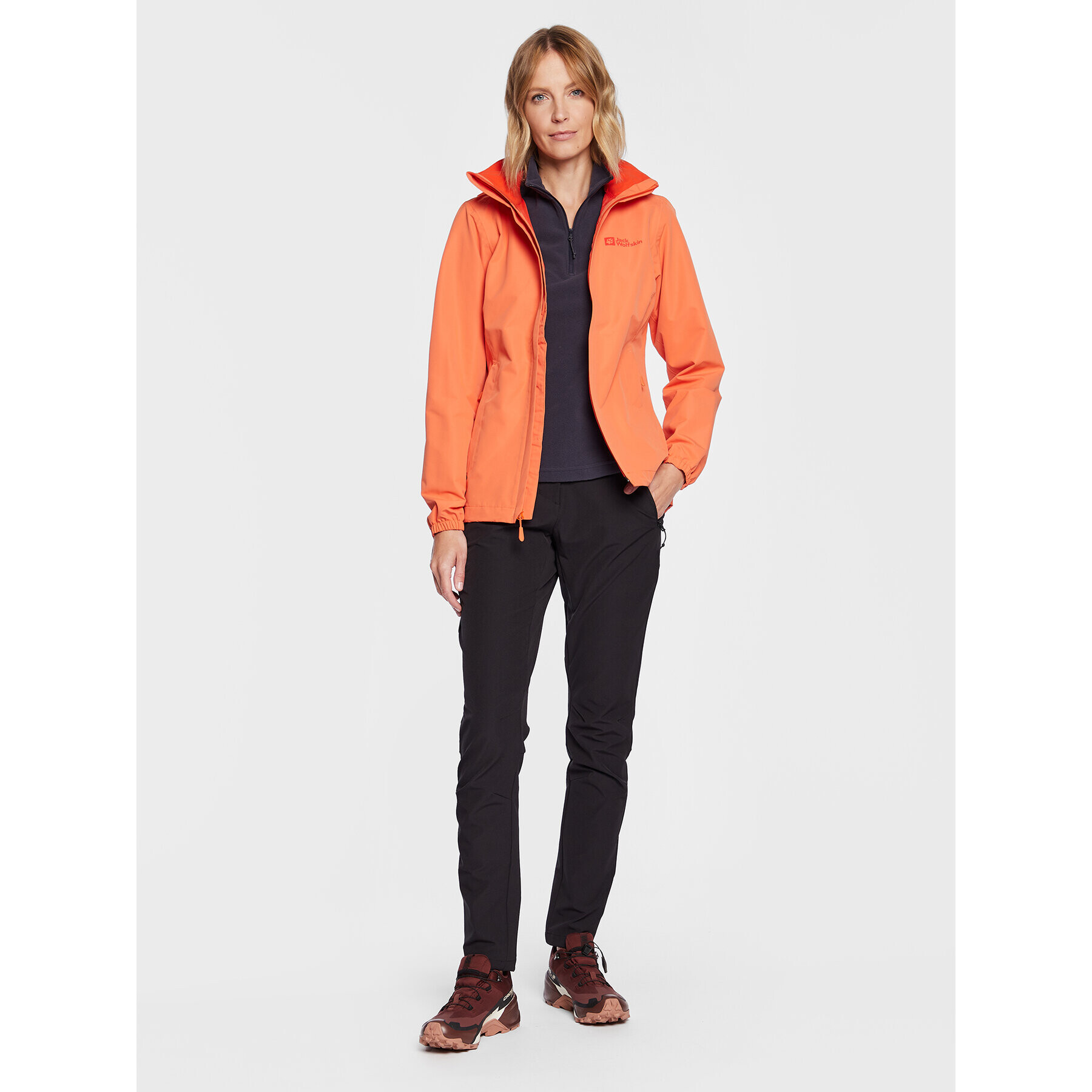 Jack Wolfskin Geacă de ploaie Stormy Point 2L 1111202 Portocaliu Regular Fit - Pled.ro