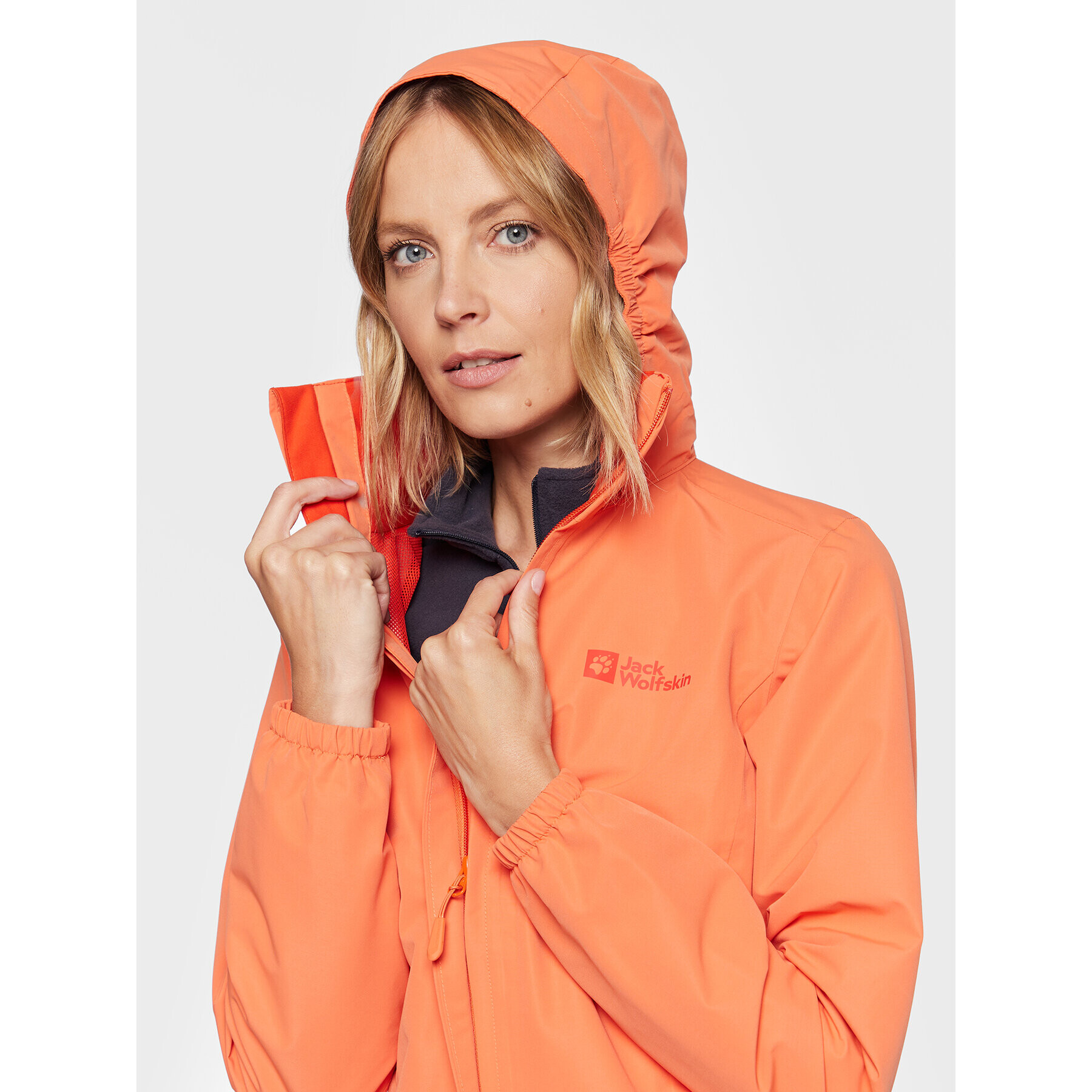 Jack Wolfskin Geacă de ploaie Stormy Point 2L 1111202 Portocaliu Regular Fit - Pled.ro