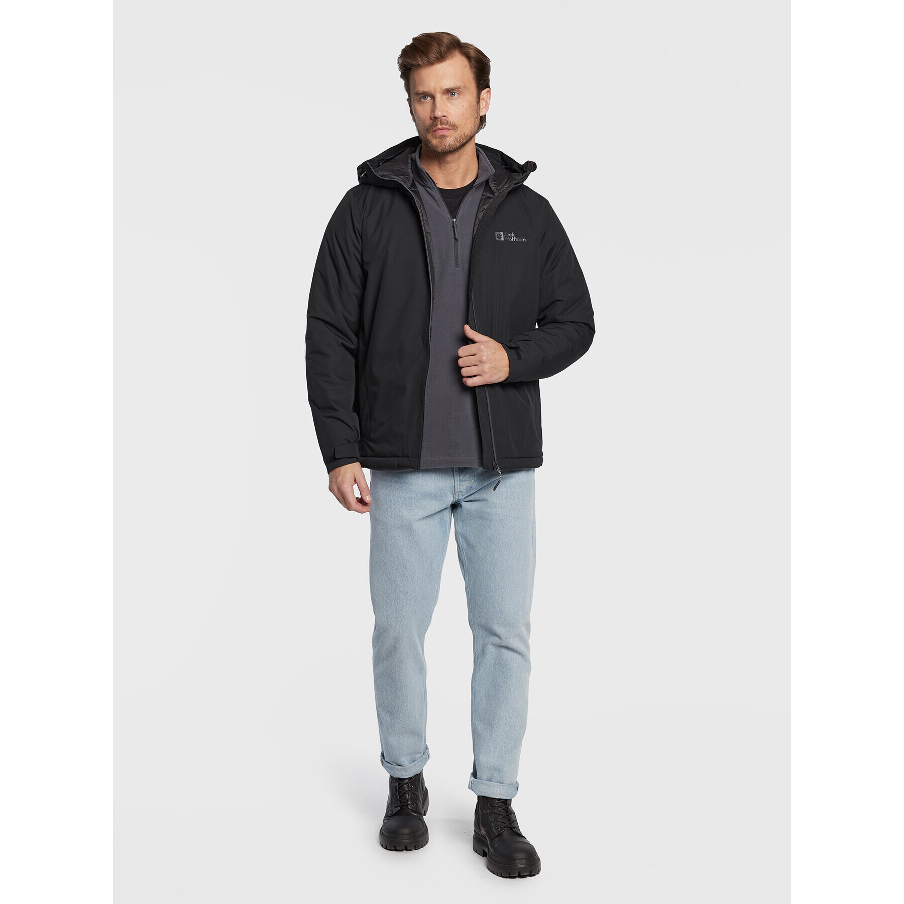 Jack Wolfskin Geacă de ploaie Wisper 1111723 Negru Regular Fit - Pled.ro