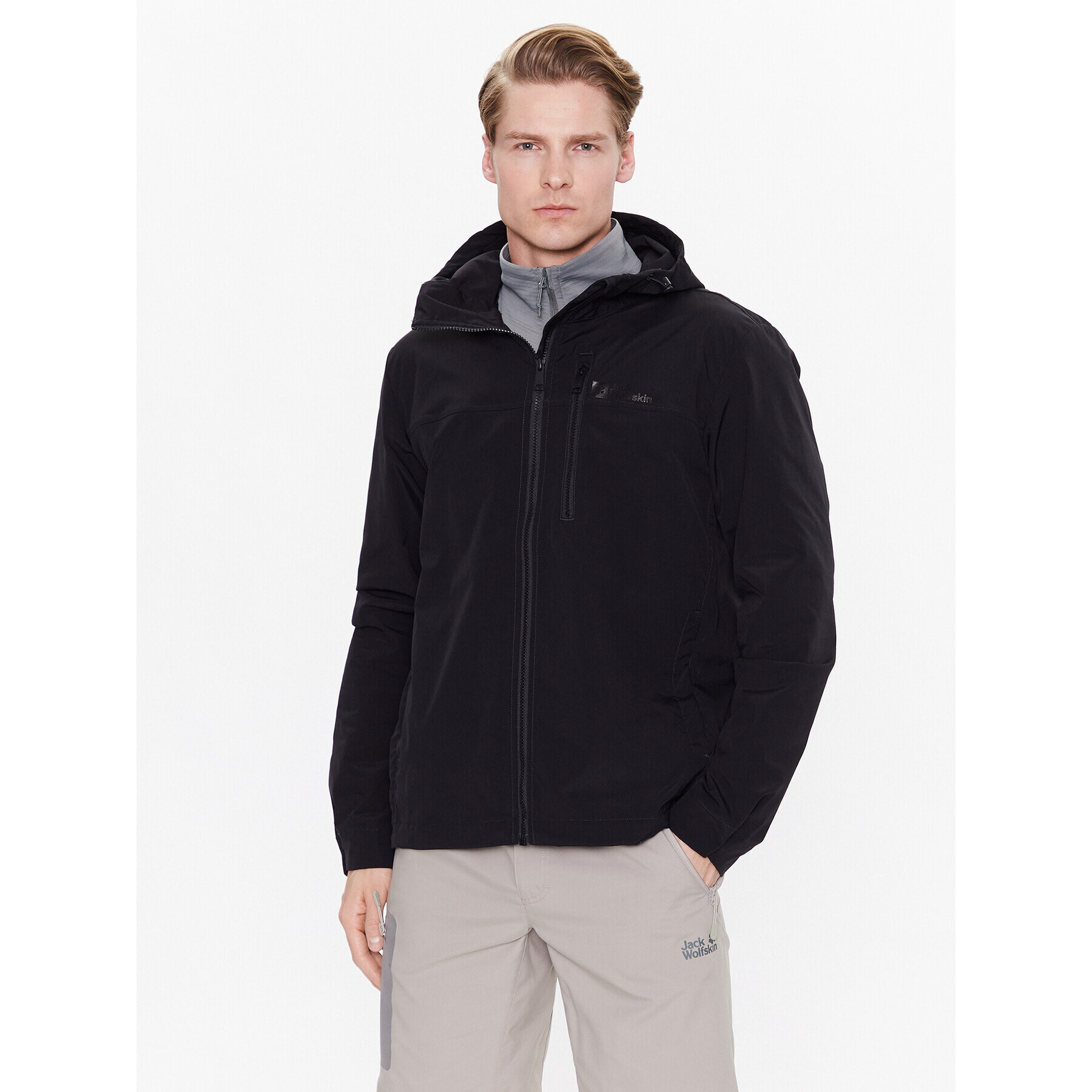 Jack Wolfskin Geacă de vânt Desert Wind 1306412 Negru Regular Fit - Pled.ro