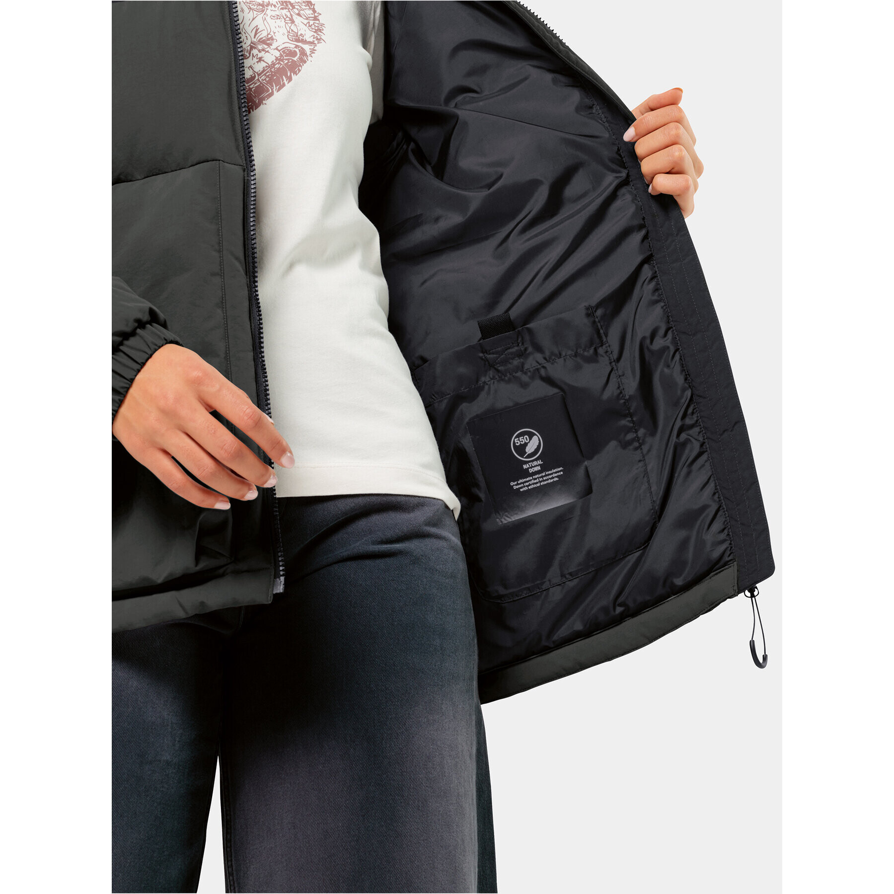 Jack Wolfskin Geacă din puf Dellbrueck Jkt 1207561 Negru Regular Fit - Pled.ro