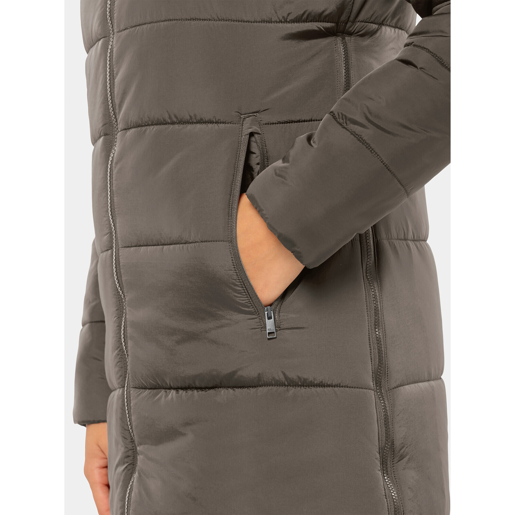 Jack Wolfskin Geacă din puf Eisbach Coat 1206981 Maro Regular Fit - Pled.ro