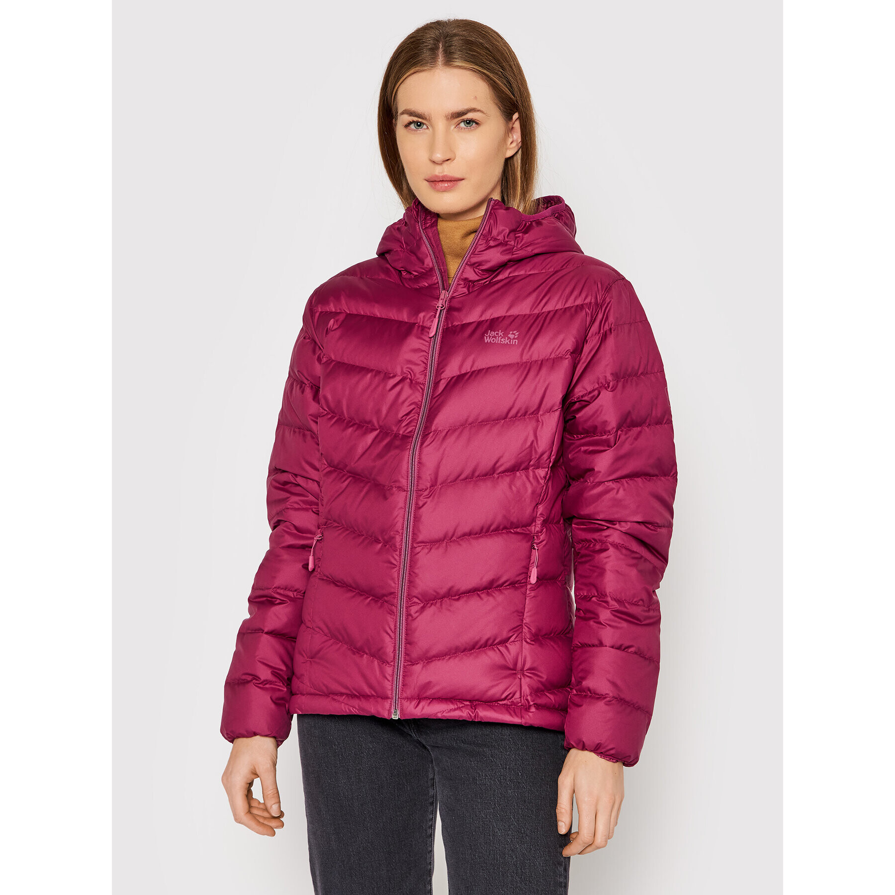 Jack Wolfskin Geacă din puf Helium 1203641 Vișiniu Regular Fit - Pled.ro