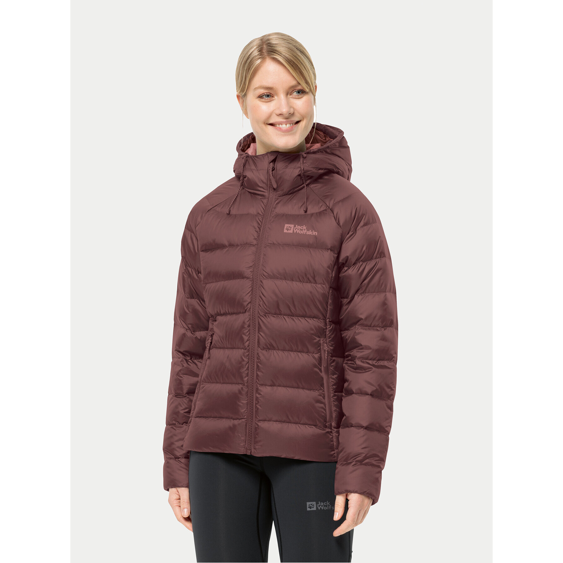 Jack Wolfskin Geacă din puf Nebelhorn Down Hoody 1207091 Vișiniu Regular Fit - Pled.ro