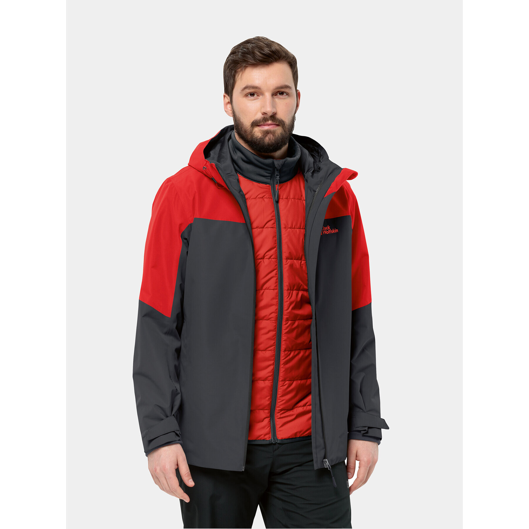 Jack Wolfskin Geacă outdoor Glaabach 3In1 Jkt 1115291 Roșu Regular Fit - Pled.ro