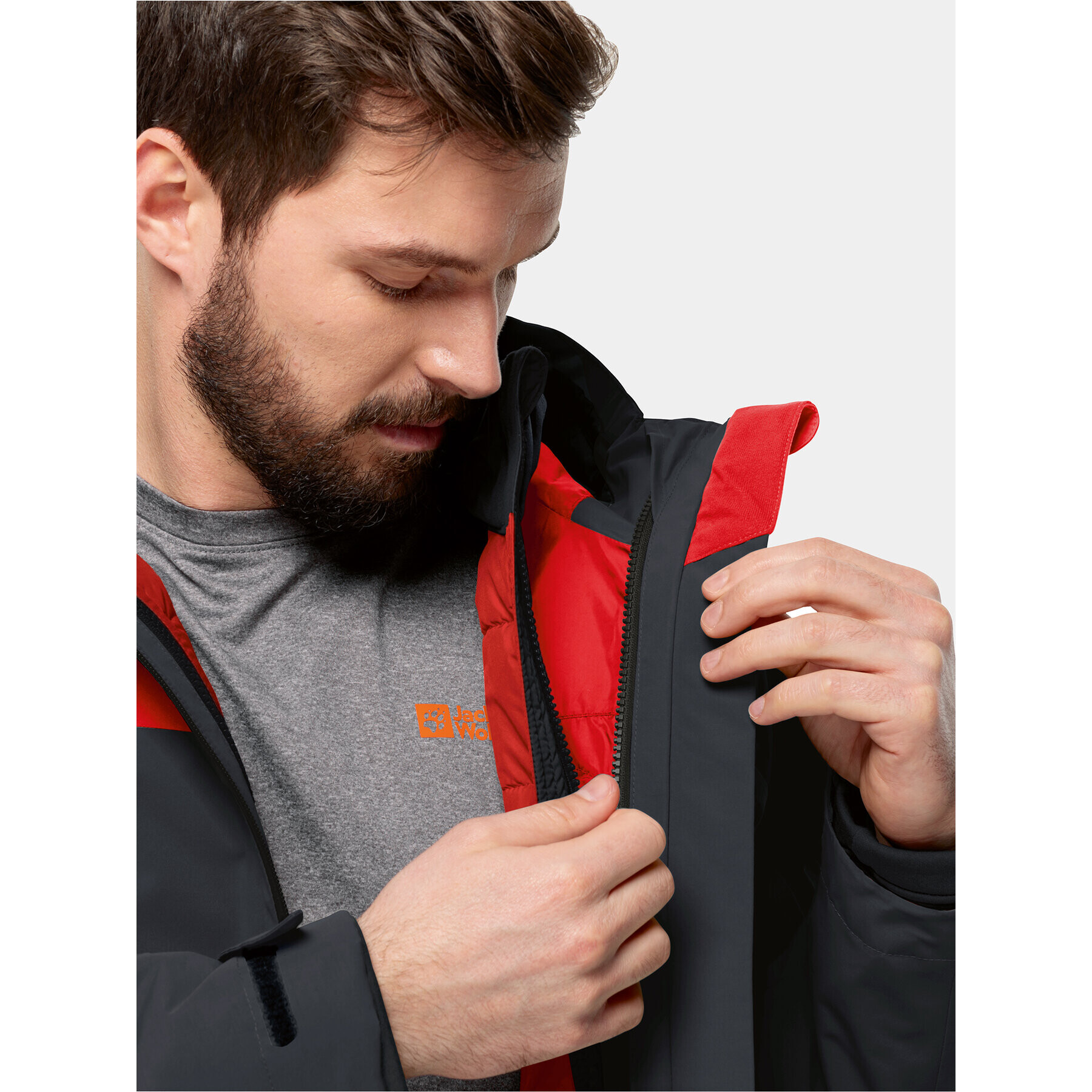 Jack Wolfskin Geacă outdoor Glaabach 3In1 Jkt 1115291 Roșu Regular Fit - Pled.ro