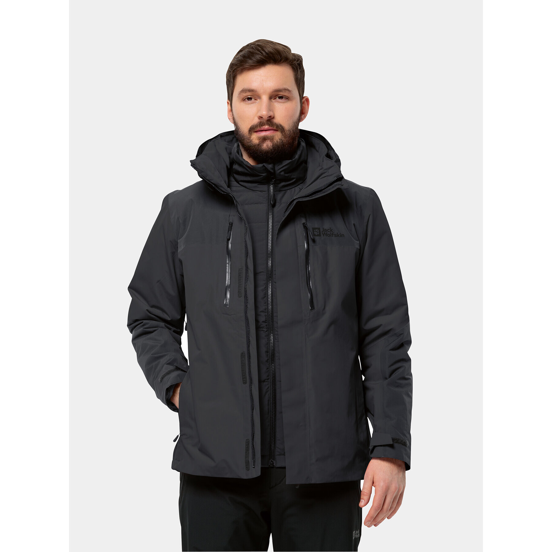 Jack Wolfskin Geacă outdoor Jasper 3In1 Jkt 1115261 Negru Regular Fit - Pled.ro