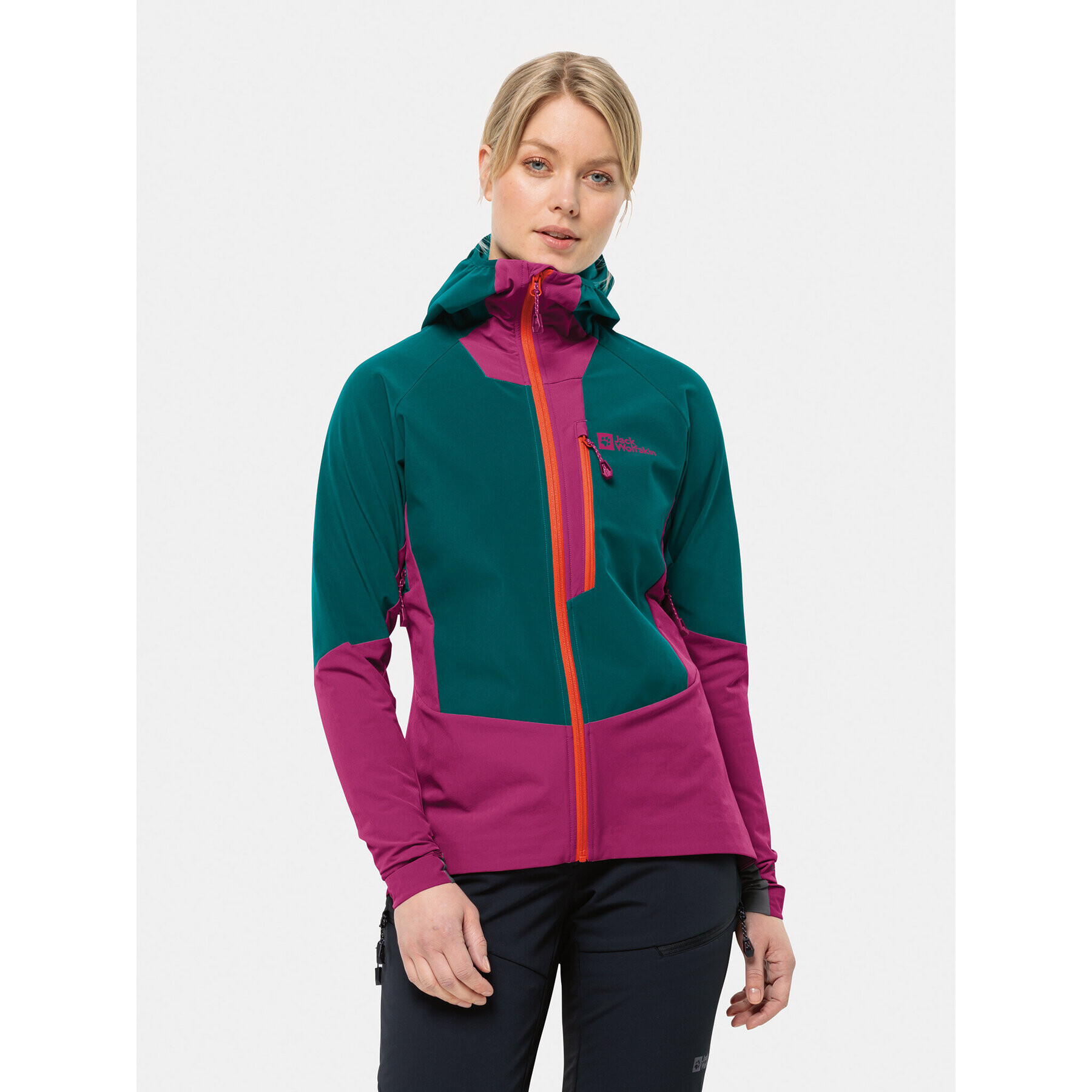 Jack Wolfskin Geacă softshell Alpspitze Hoody 1307751 Verde Regular Fit - Pled.ro