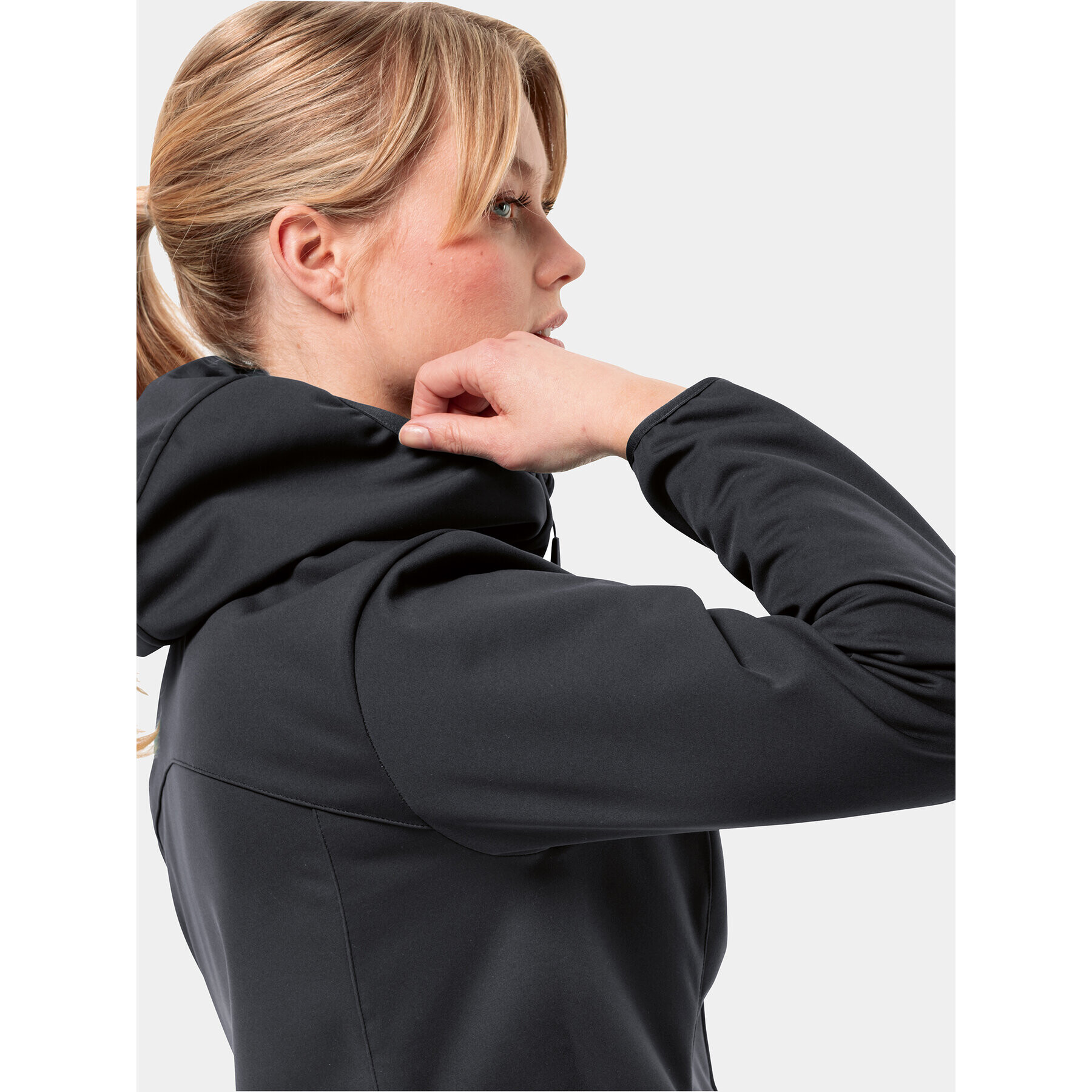 Jack Wolfskin Geacă softshell Windhain Hoody 1307481 Negru Regular Fit - Pled.ro