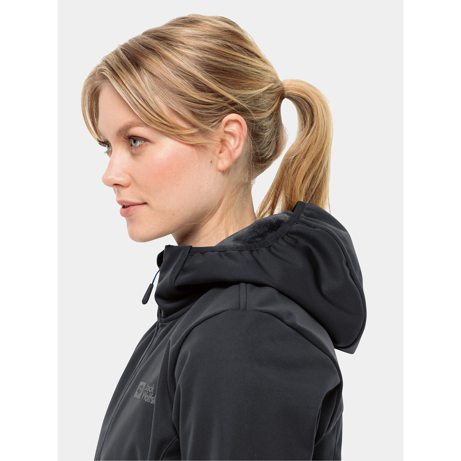 Jack Wolfskin Geacă softshell Windhain Hoody 1307481 Negru Regular Fit - Pled.ro