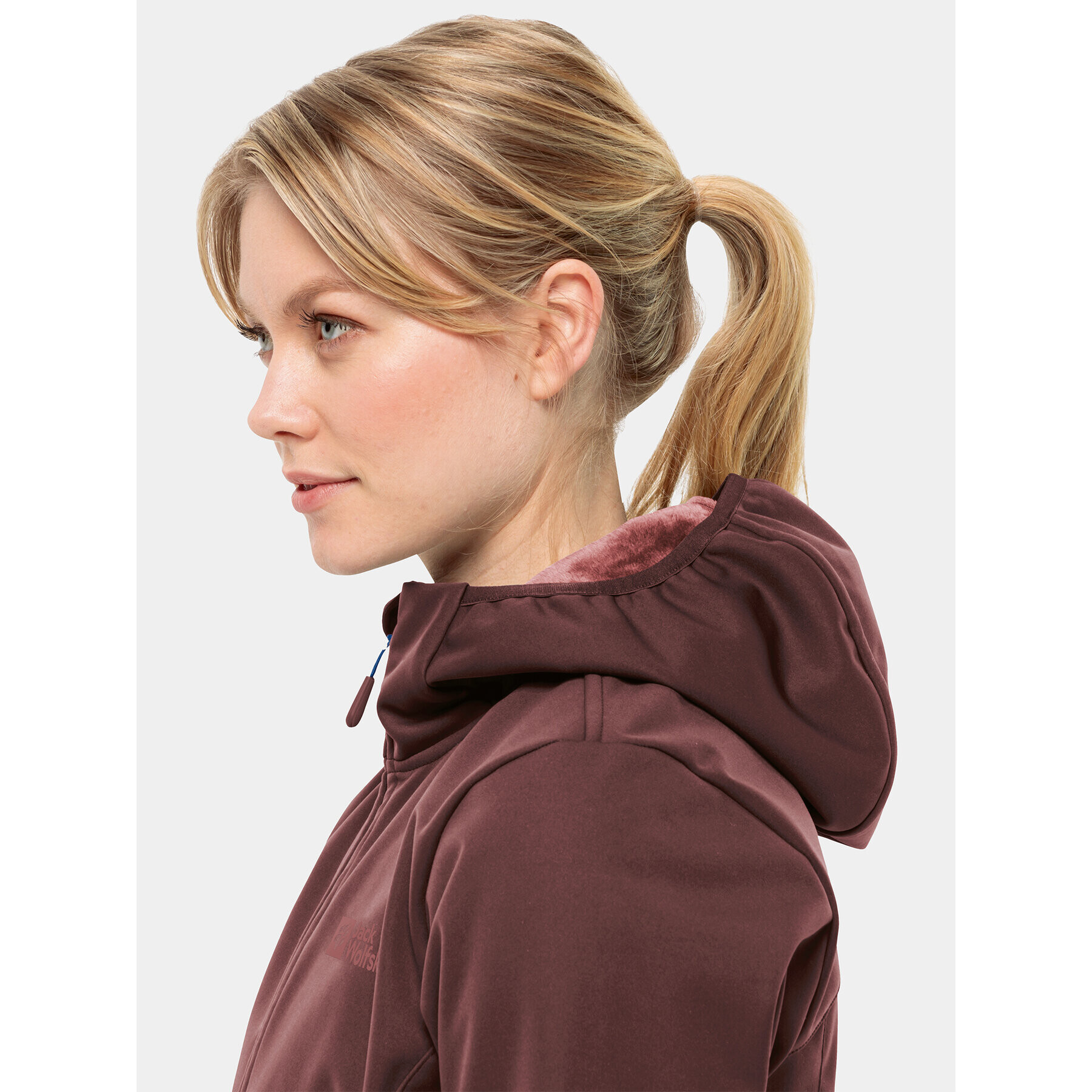 Jack Wolfskin Geacă softshell Windhain Hoody 1307481 Vișiniu Regular Fit - Pled.ro