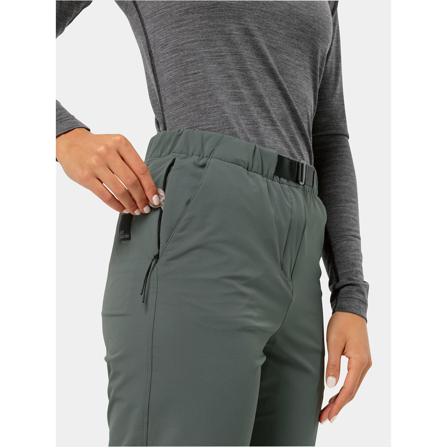 Jack Wolfskin Pantaloni outdoor Wandermood Pants 1508441 Verde Regular Fit - Pled.ro