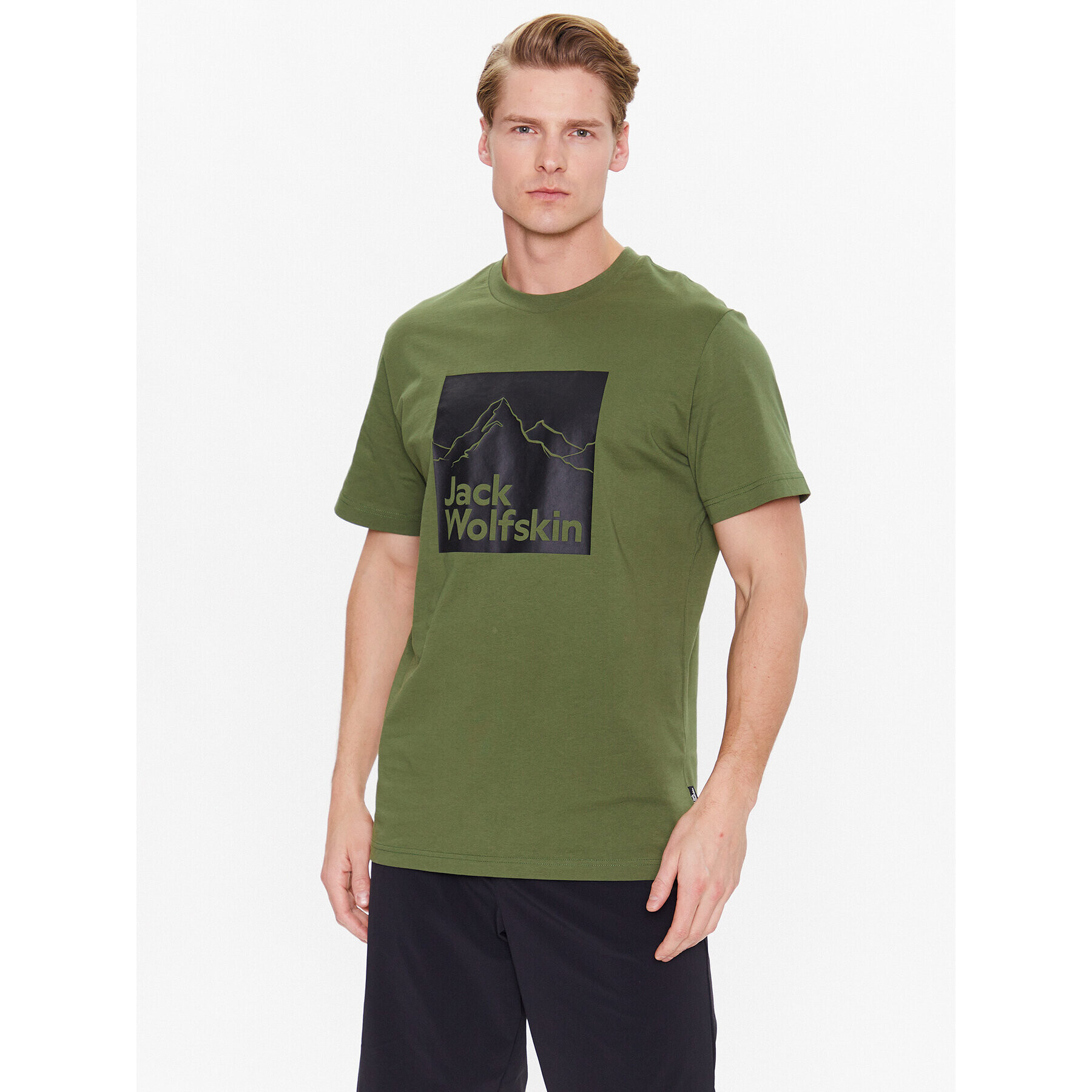 Jack Wolfskin Tricou Brand 1809021 Verde Regular Fit - Pled.ro