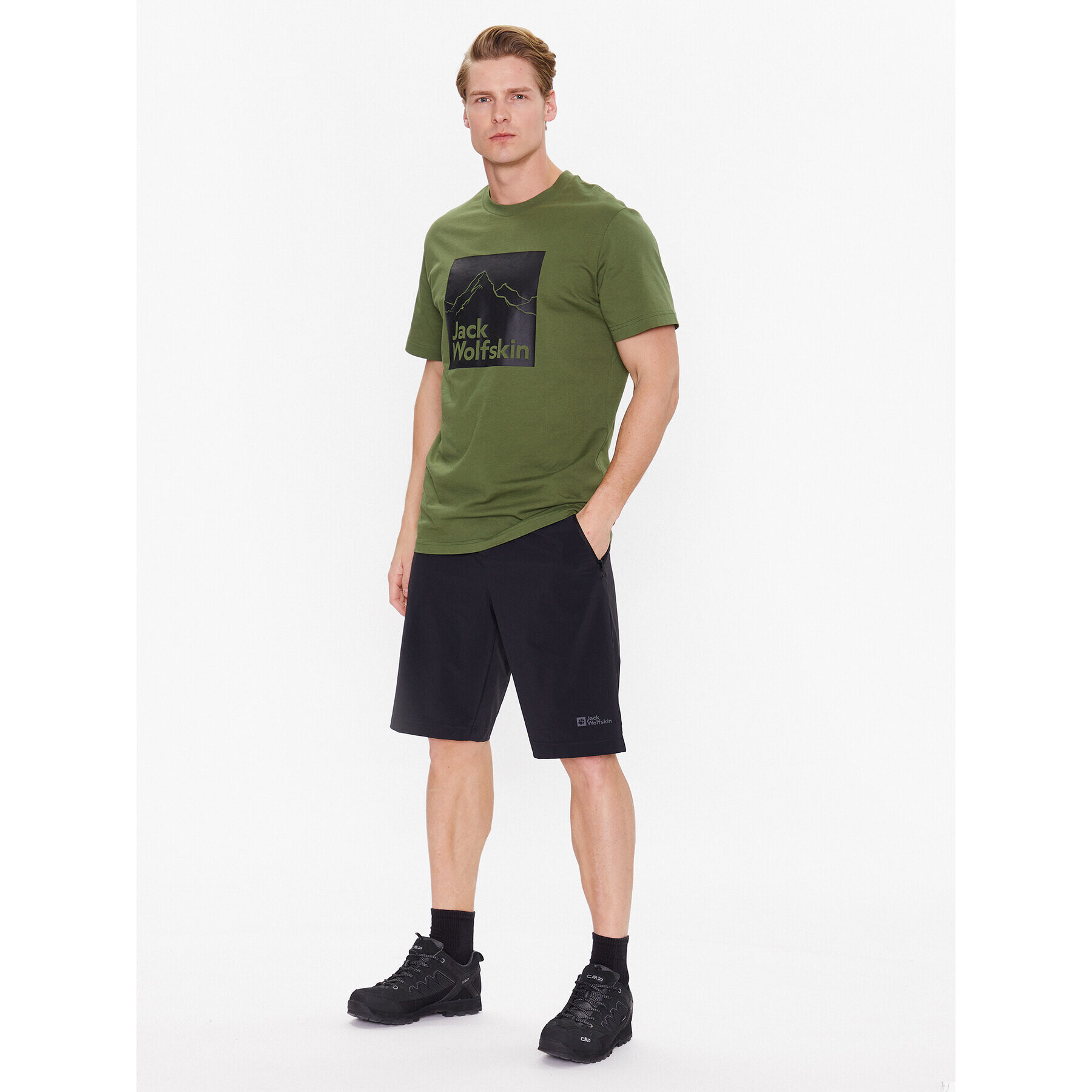 Jack Wolfskin Tricou Brand 1809021 Verde Regular Fit - Pled.ro