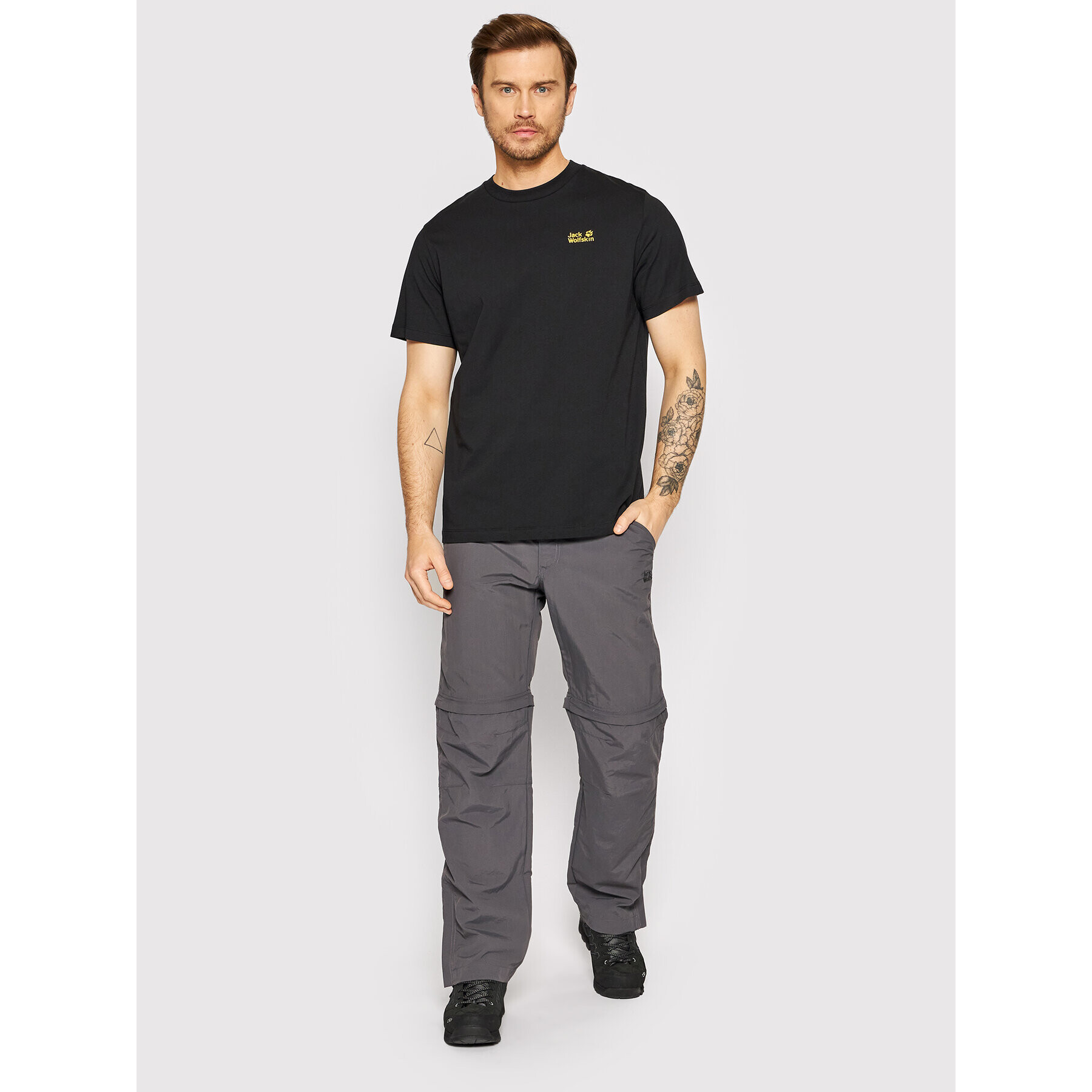 Jack Wolfskin Tricou Essential 1808381 Negru Regular Fit - Pled.ro