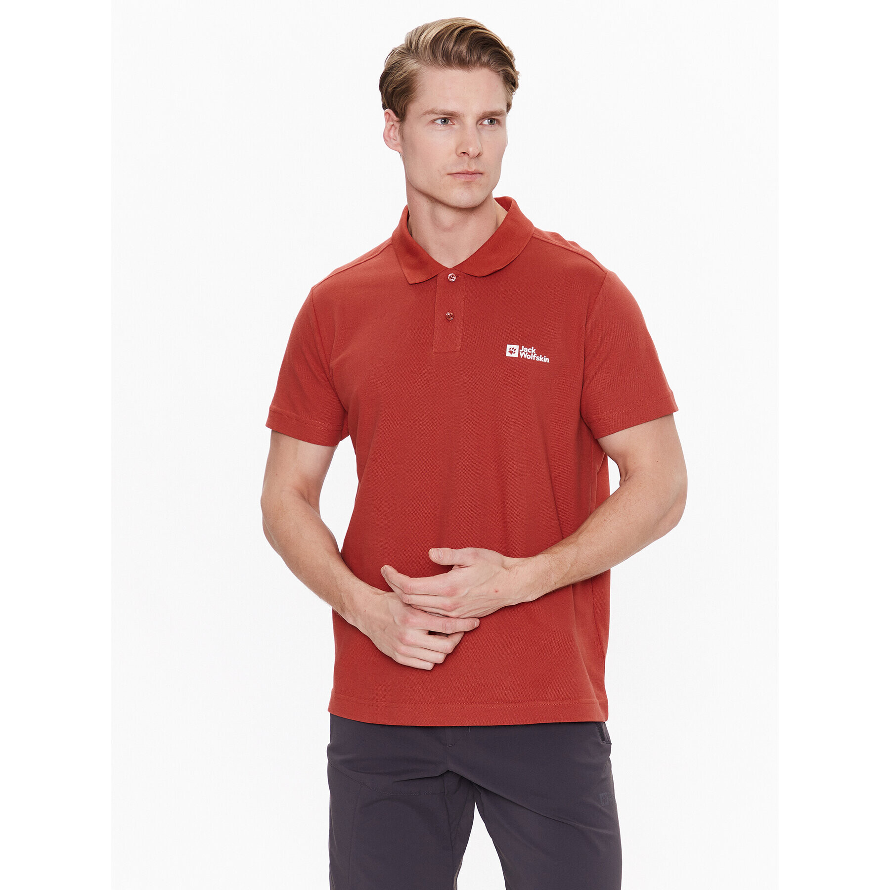 Jack Wolfskin Tricou polo Essential 1809301 Roșu Regular Fit - Pled.ro